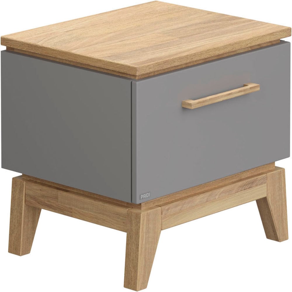 PAIDI Nachtkommode "STIENE in Beige oder Grau, Schublade mit Soft-Close" B/H/T ca. 48/47/40cm, moderner und langlebiger Nachttisch mit Massivholz, geprüfte Qualität