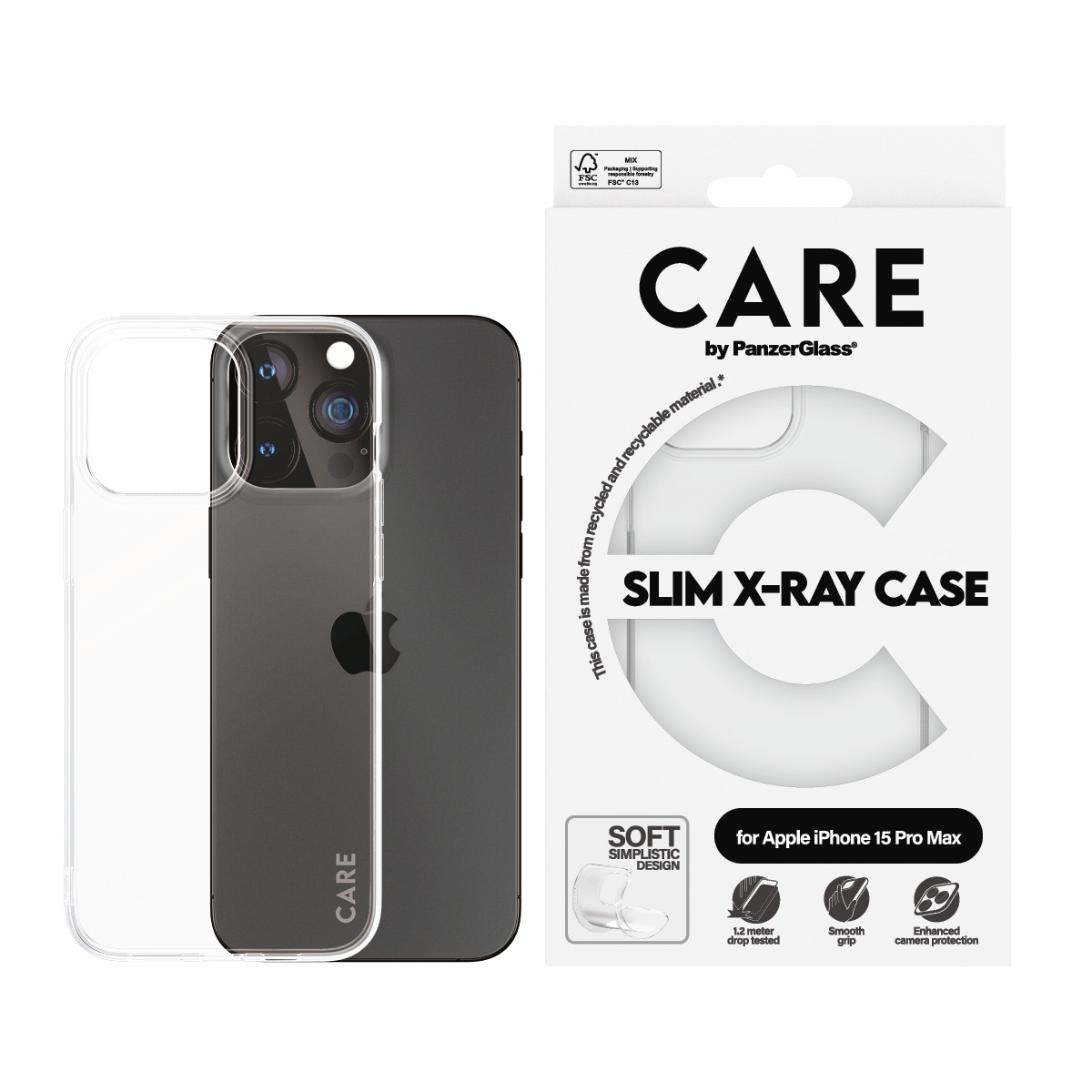 Handyhülle »Slim X-Ray Case für Apple iPhone 15 Pro Max Fashion X-Ray Soft«, Backcover, Schutzhülle, Handyschutzhülle, Case, Schutzcase, stoßfest