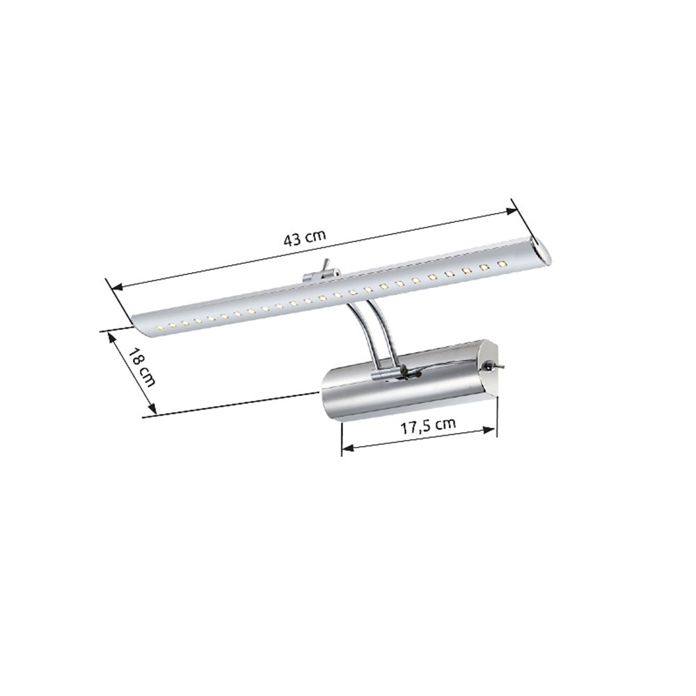 GLOBO LIGHTING Wandleuchte »PICTURE I« LED-Modul 1 Stk. Warmweiß Wandleuchte Verchromt, Acryl klar, Kippschalter, LED 3W