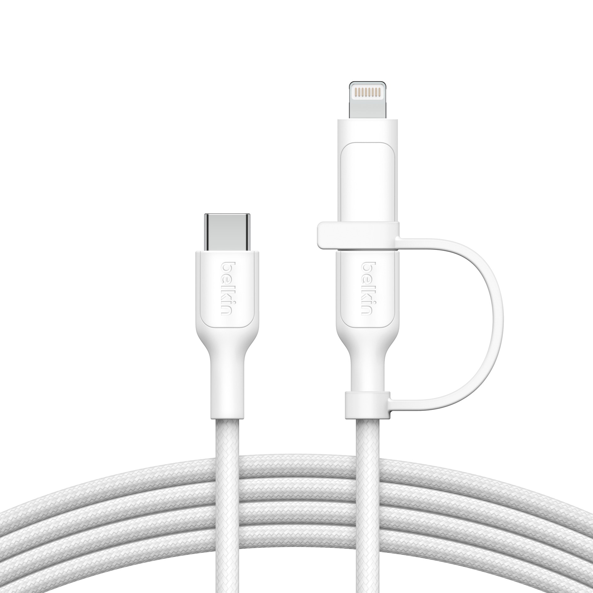 Belkin Lightningkabel »BoostCharge Pro 2-in-1-Kabel mit USB-C-Stecker und Lightning Connector«, USB-C-Lightning, 150 cm, geflochtene Ummantelung, USB-IF und MFi-zertifiziert