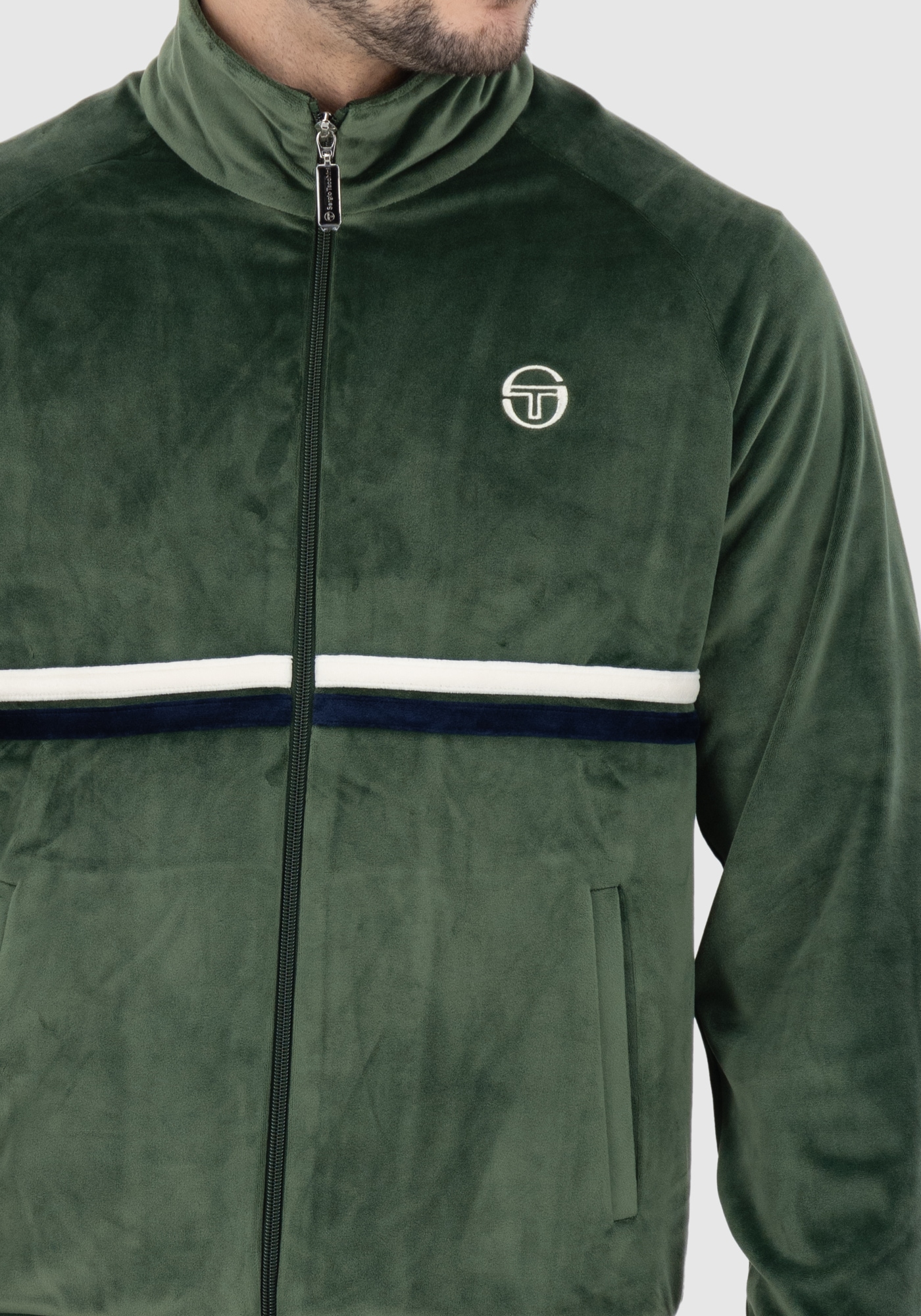 Sergio Tacchini Trainingsjacke »DALLAS 024 VELOUR TRACKTOP Herren«, ohne Kapuze, Trainingsjacke Herren, leichte Jacke, Velour, Sportjacke, Outdoor,Sale