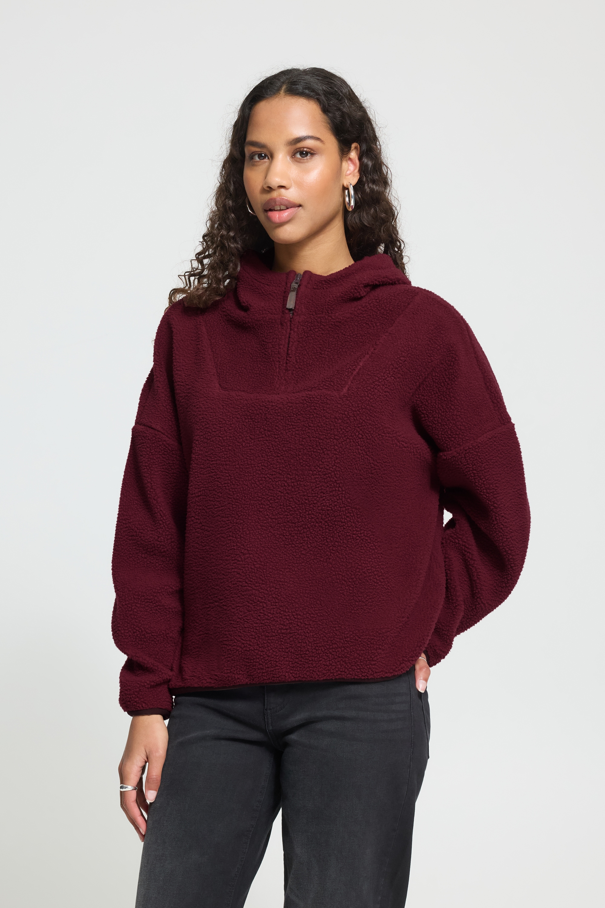 Ichi Kapuzensweatshirt »Damen Sweat-Cardigan mit Kapuze IHMONSI«
