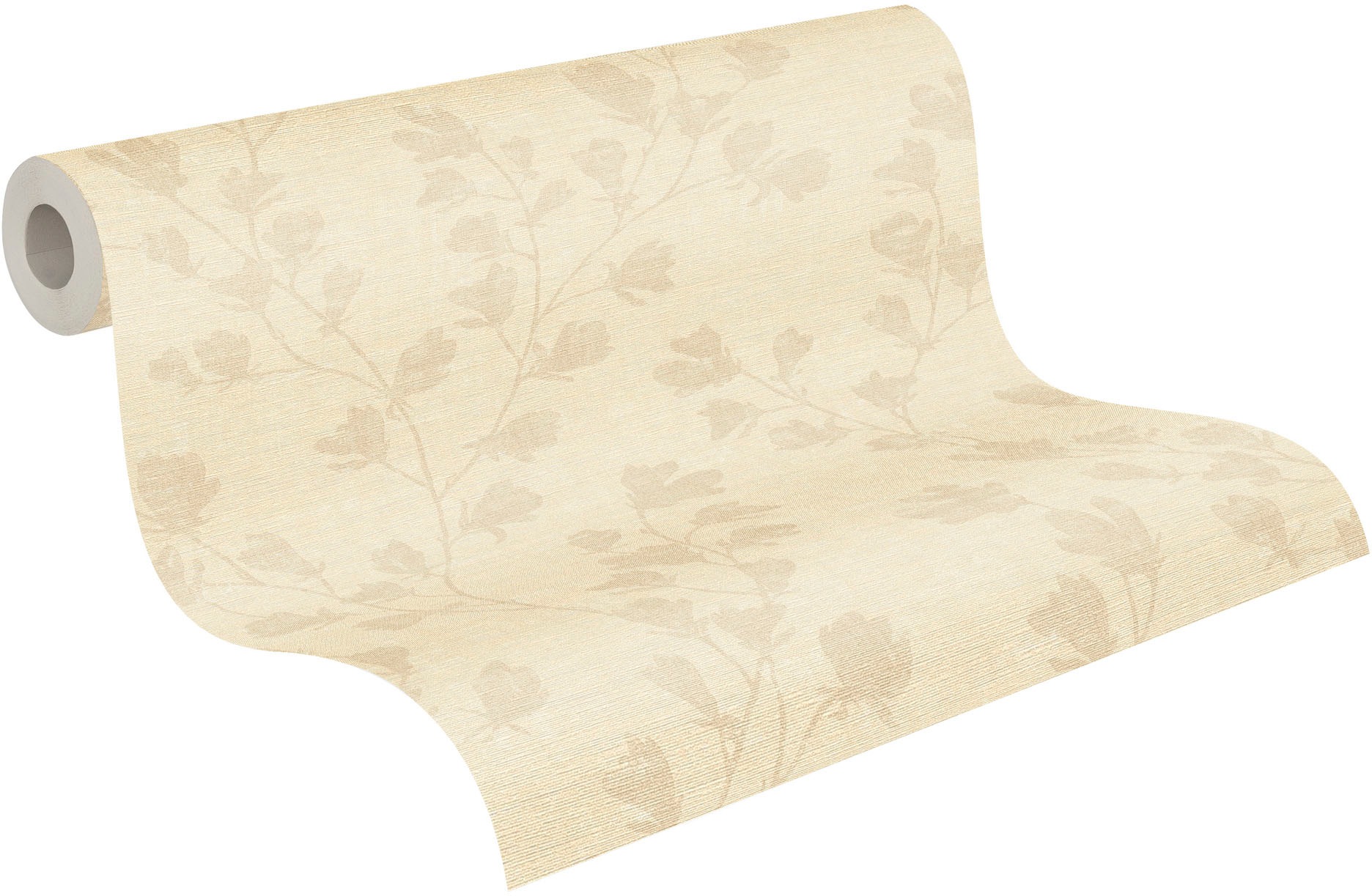 A.S. Création Vliestapete »Nara Blätterranke«, matt-gemustert-neutral, Tapete Natur Tapeten Wohnzimmer Schlafzimmer Küche modern Design Optik