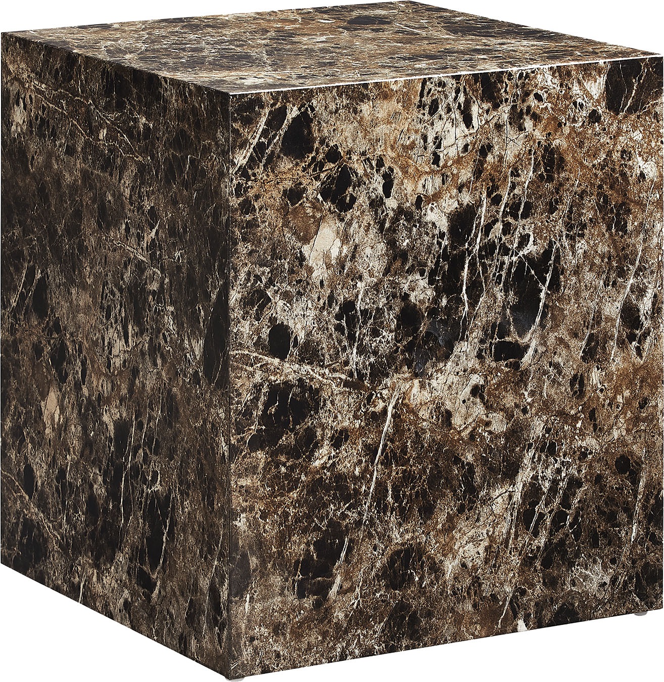 Beistelltisch SALESFEVER "Design-Tisch für jeden Raum", braun, B:45cm H:50cm T:45cm, MDF, mit Melaminfolie überzogen, Tische, Beistelltisch, quadratisch 45x45 cm, in Marmoroptik foliert 2
