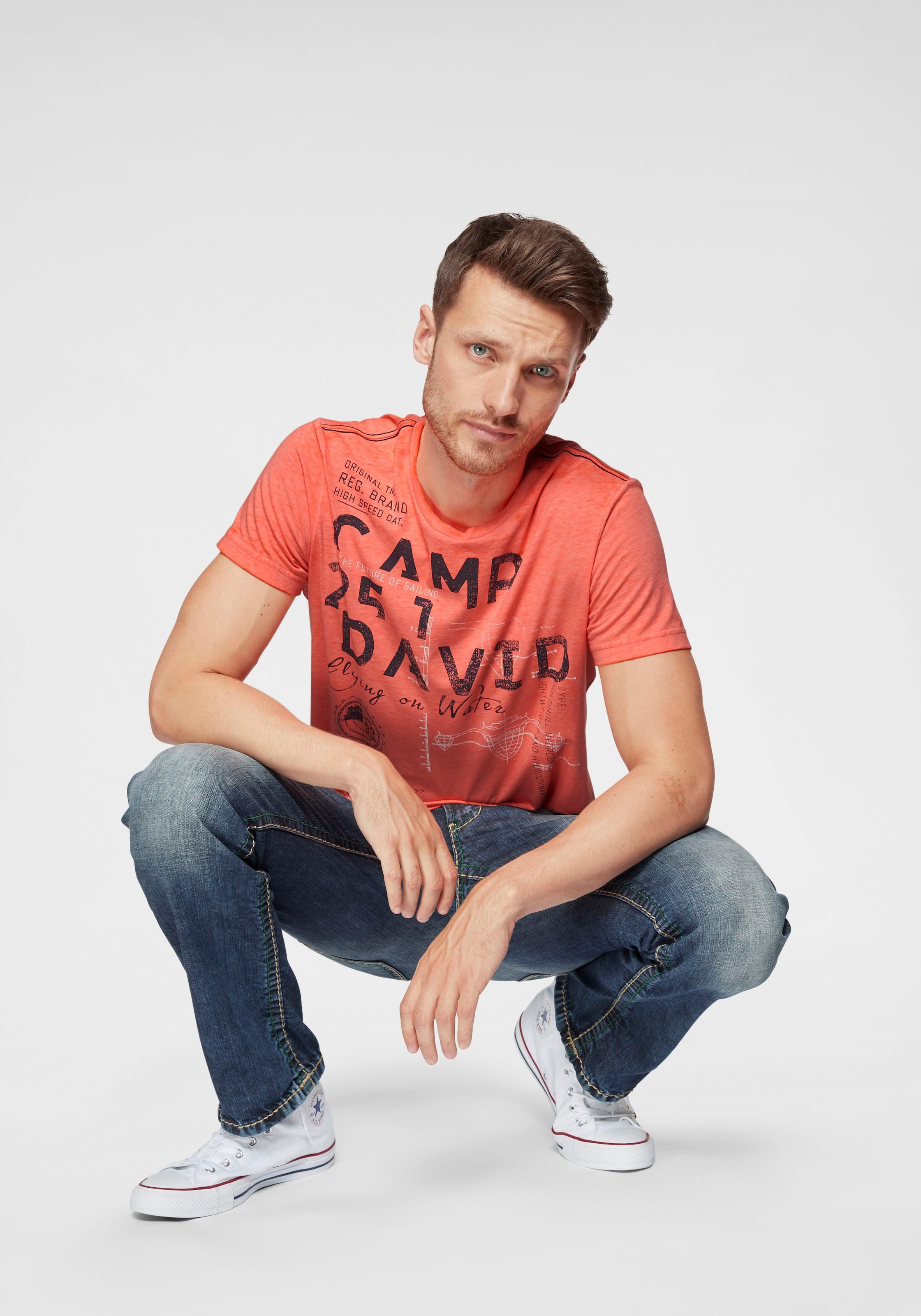 CAMP DAVID T-Shirt, mit Frontprint