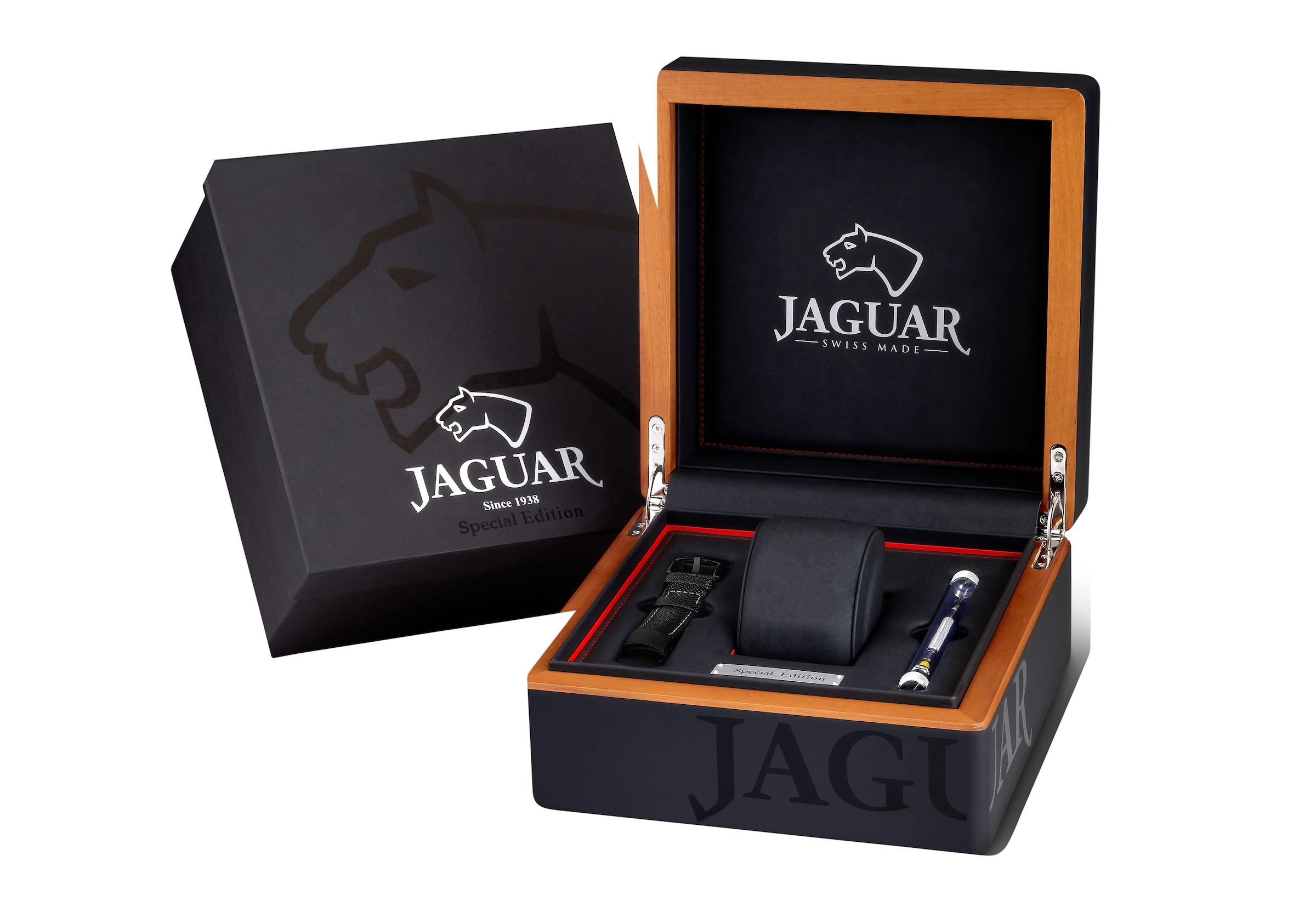 Jaguar Chronograph »Special Edition«, (Set, 3 tlg., Mit Wechselband und Werkzeug), Armbanduhr, Quarzuhr, Herrenuhr, Sonder Edition, Swiss Made