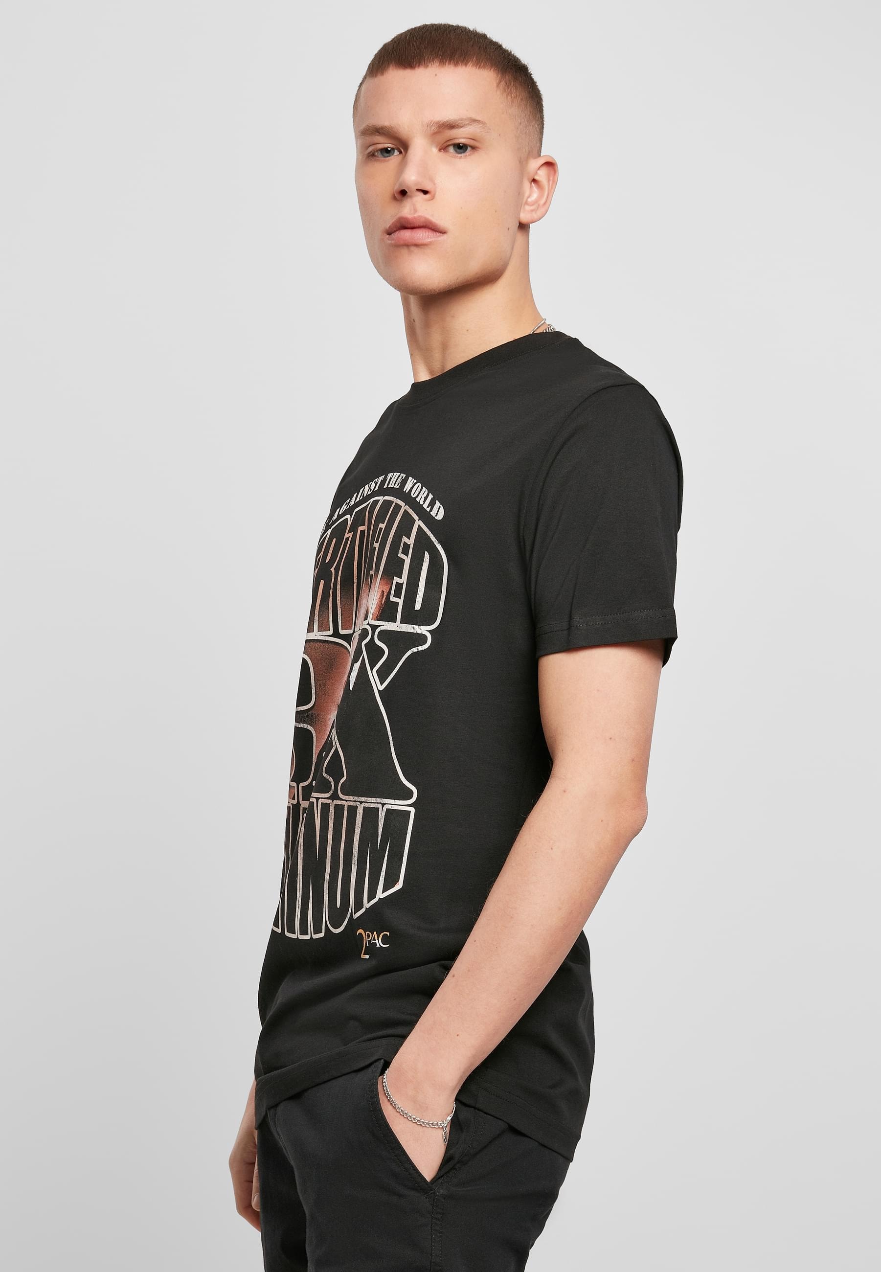 MisterTee Kurzarmshirt »MisterTee Herren Tupac Me Against the World Platinium Tee«, (1 tlg.)