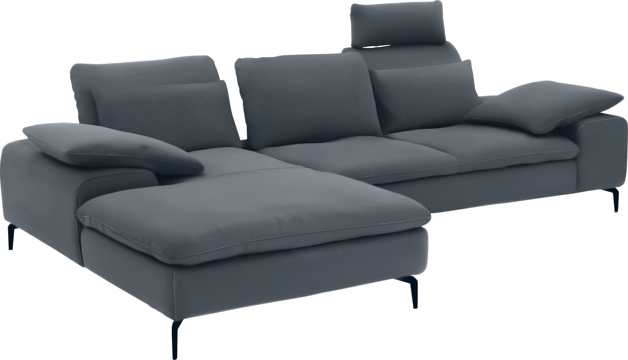 Ecksofa »valentinoo«, (Set), inklusive Hocker, mit Sitztiefenverstellung, Breite 299 cm