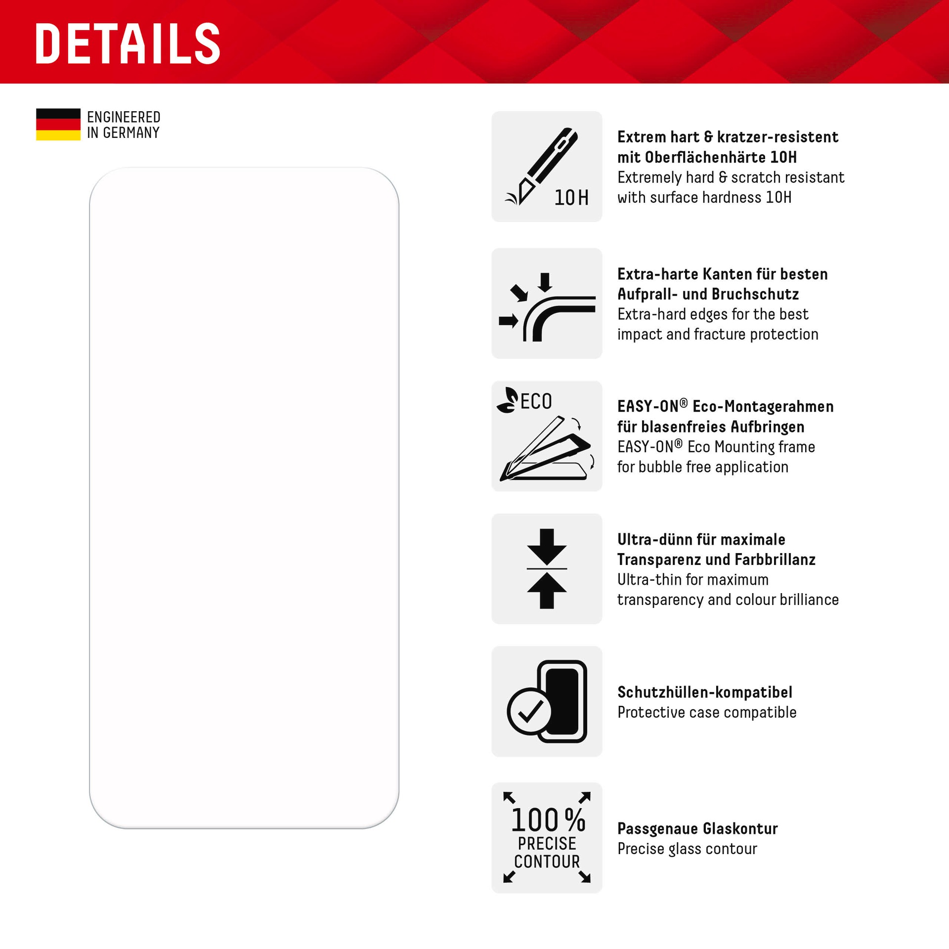 Displex Displayschutzglas »Real Glass«, für Samsung Galaxy S23 FE, Schutzglas