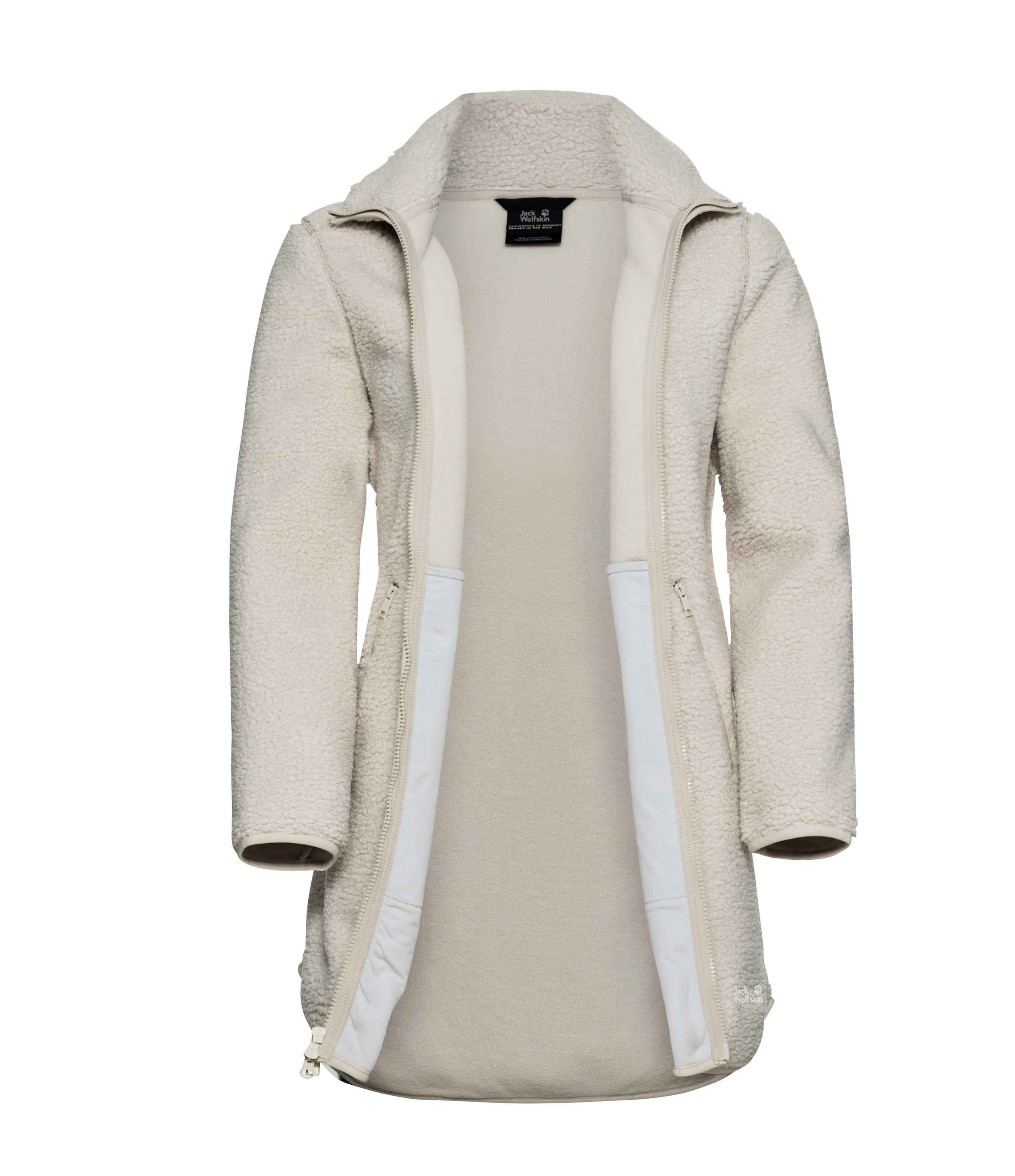Jack Wolfskin Funktionsmantel »Sherpafleecemantel HIGH CURL COAT W«, Wärmend, winddicht, Übergangsjacke