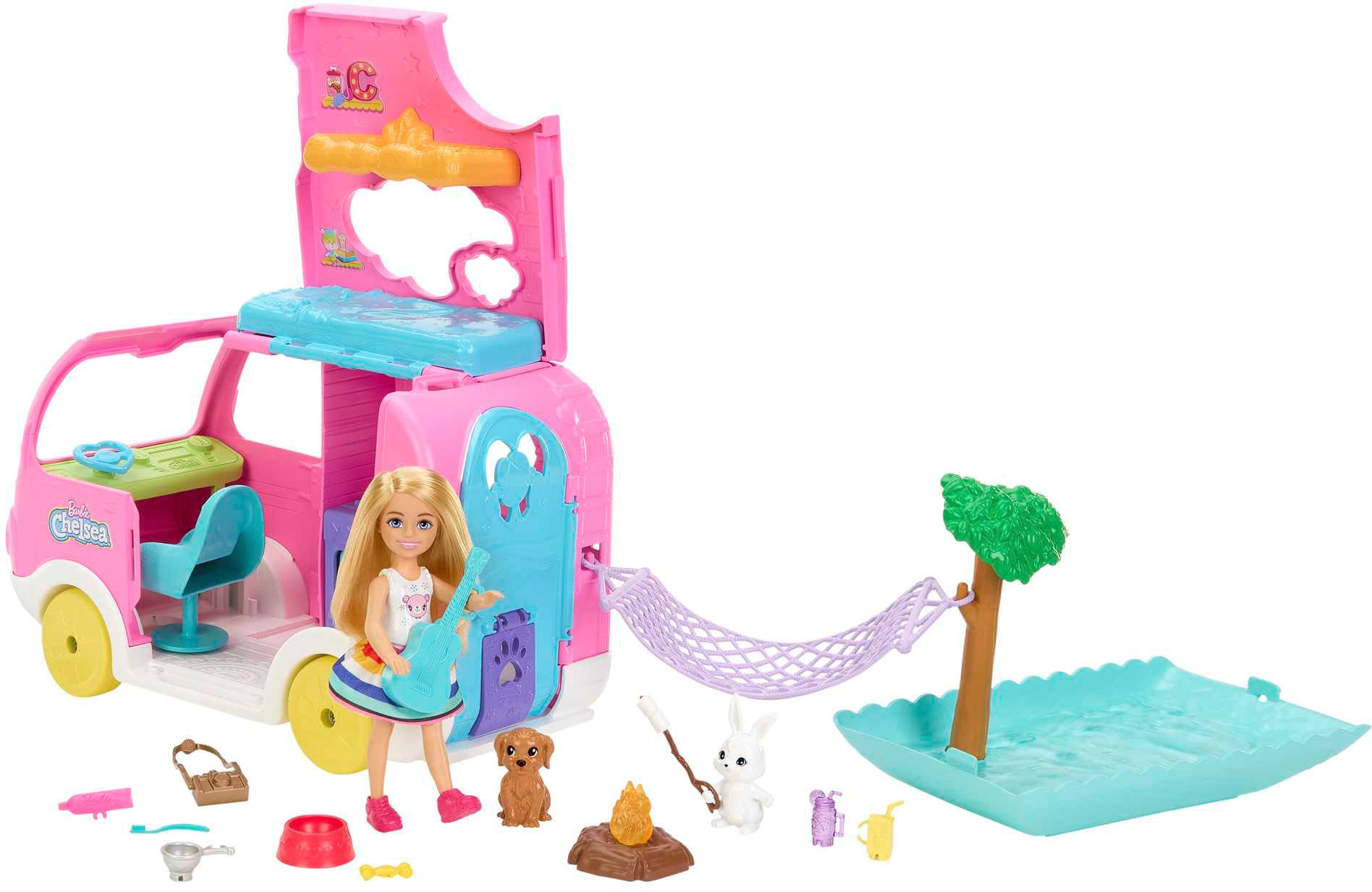 Barbie Puppen Fahrzeug »Chelsea 2-in-1 Camper Spielset mit Puppe«