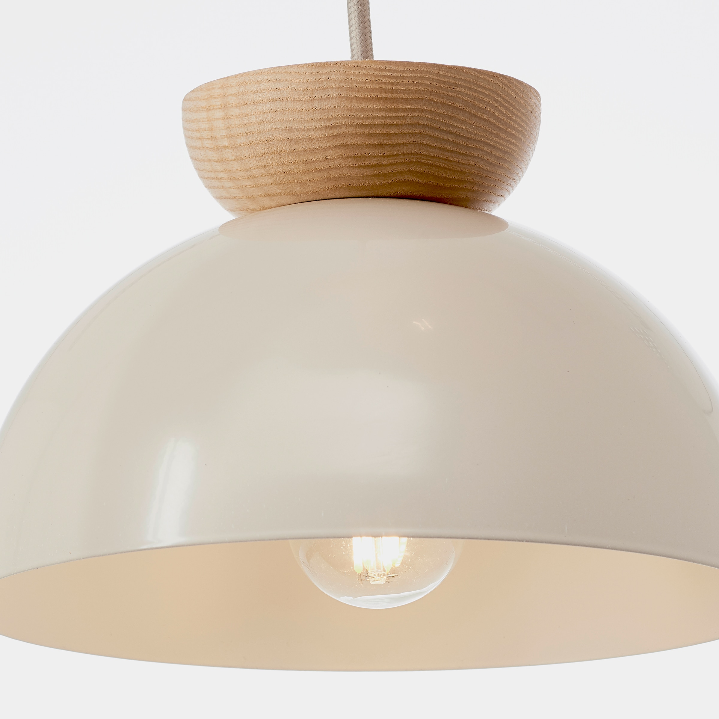 Brilliant Pendelleuchte »Nalam«, 5 flammig, Leuchtmittel E14 | ohne Leuchtmittel, 166 x 45 cm, E14, kürzbar, Metall/Holz, natur/beige