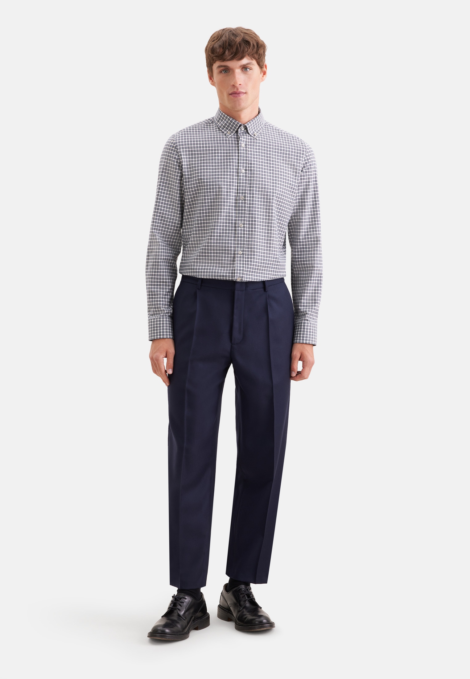 seidensticker Flanellhemd »Schwarze Rose« Slim 1/1 Button-Down-Kragen Karo
