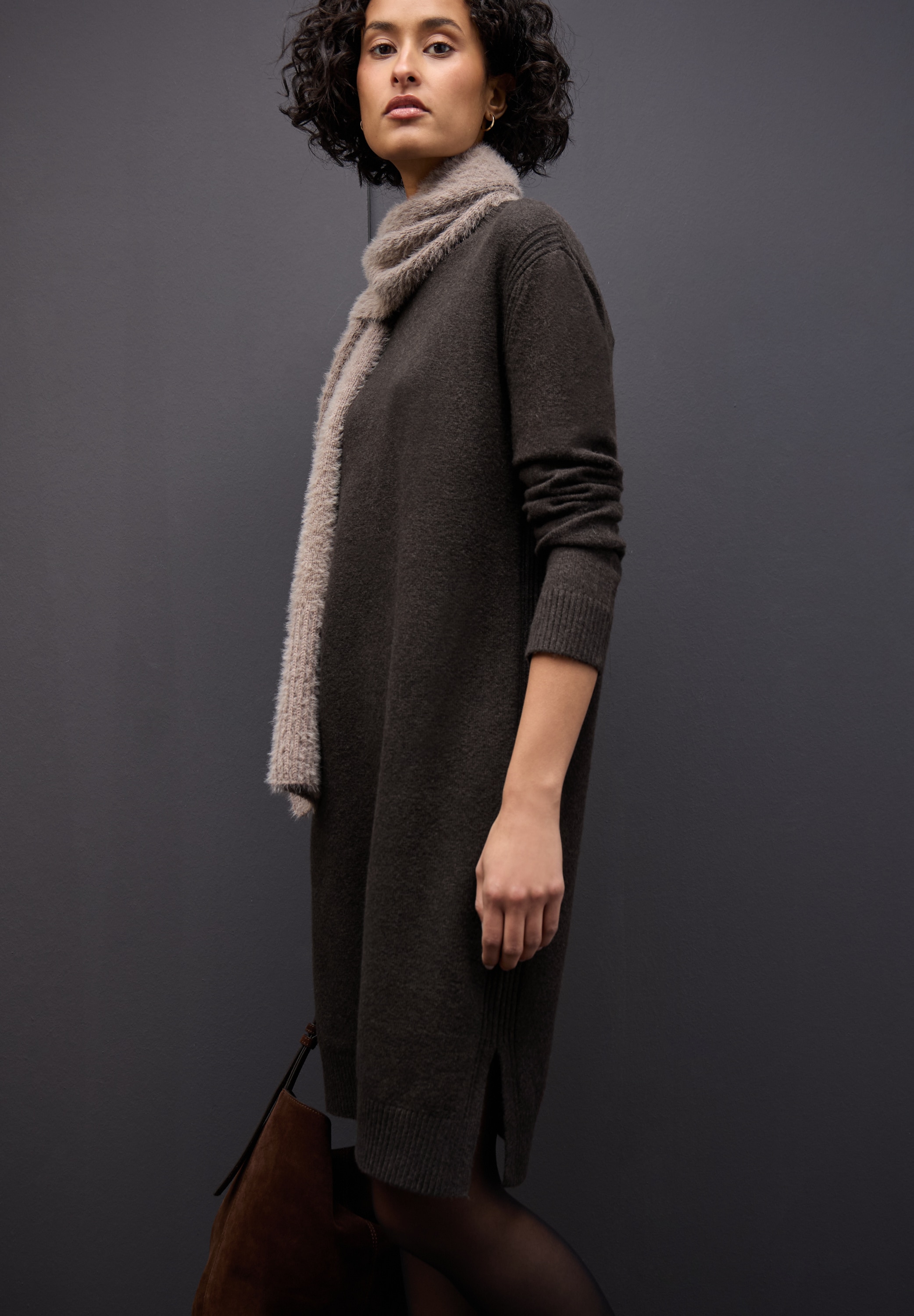 STREET ONE Strickkleid mit Rippbündchen günstig online kaufen