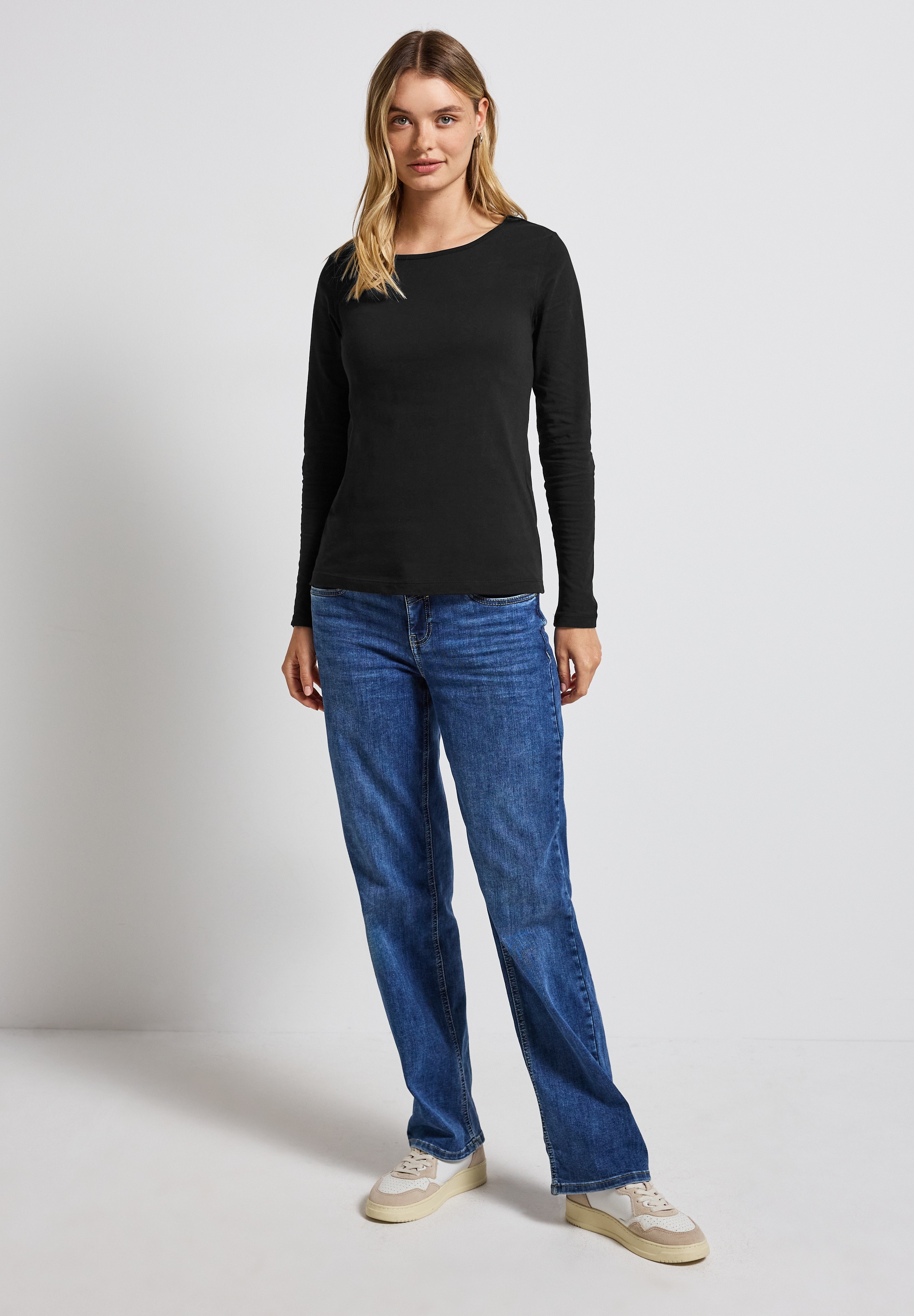 STREET ONE Langarmshirt, aus reiner Baumwolle