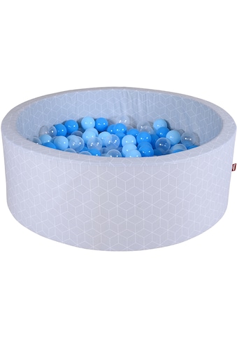 Bällebad »Soft, Cube Grey«, mit 300 Bällen soft Blue/Blue/transparent; Made in Europe