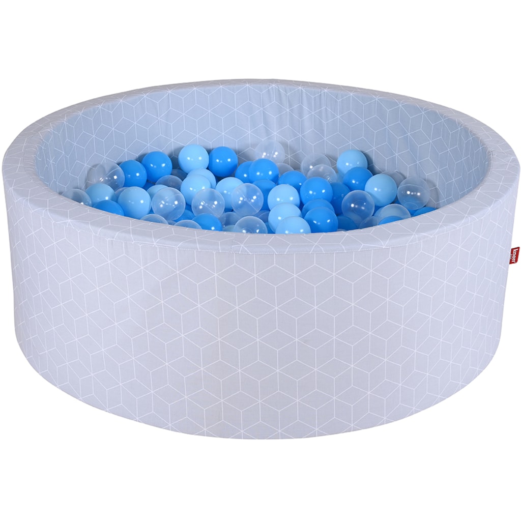 Knorrtoys® Bällebad »Soft, Cube Grey«, mit 300 Bällen soft Blue/Blue/transparent; Made in Europe