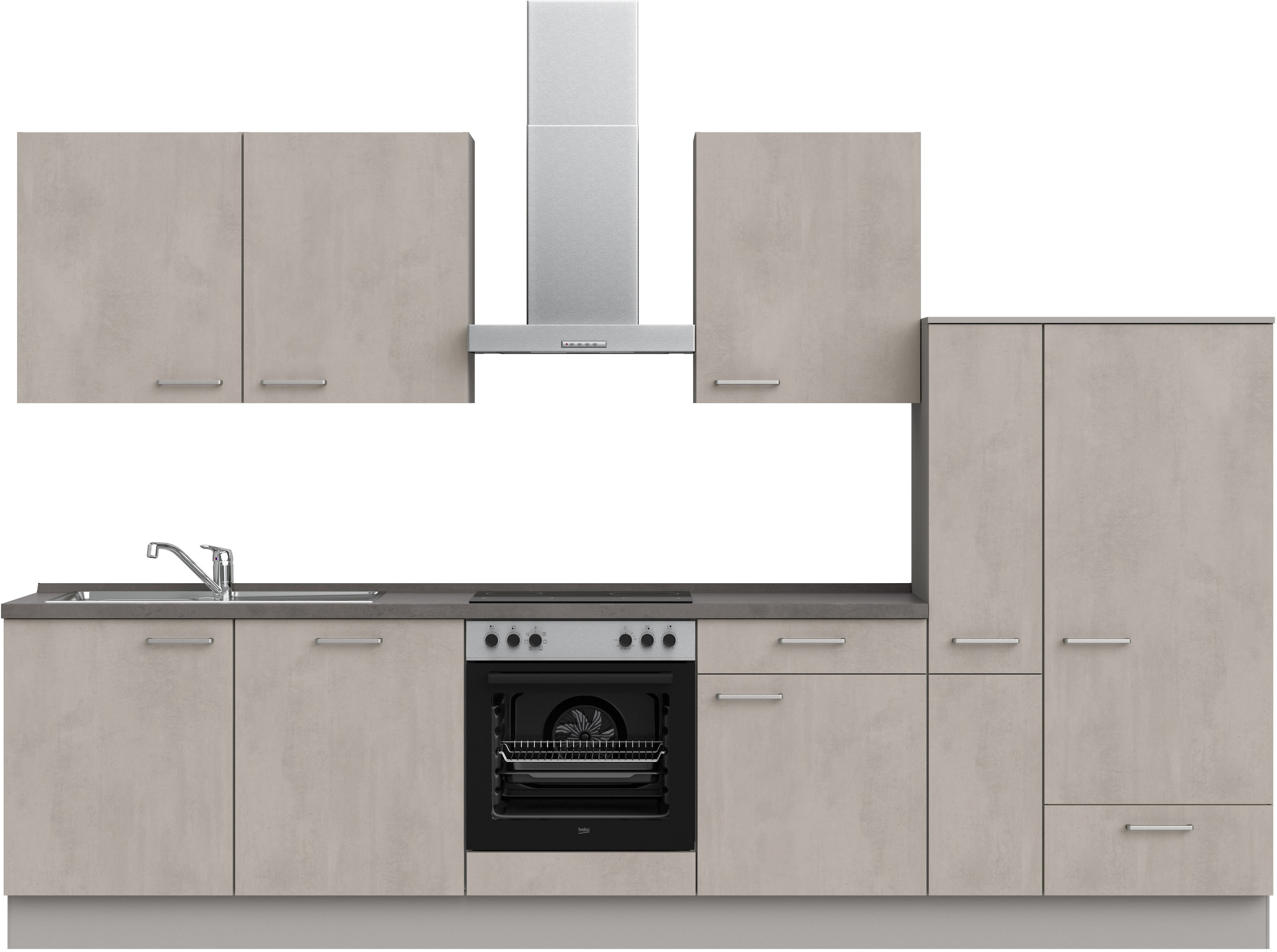 nobilia ""Riva I", NEU: individuell anpassbar mit gratis Profi-Beratung" vormontiert, Breite 330 cm, Ausrichtung wählbar, wahlw. mit E-Geräten