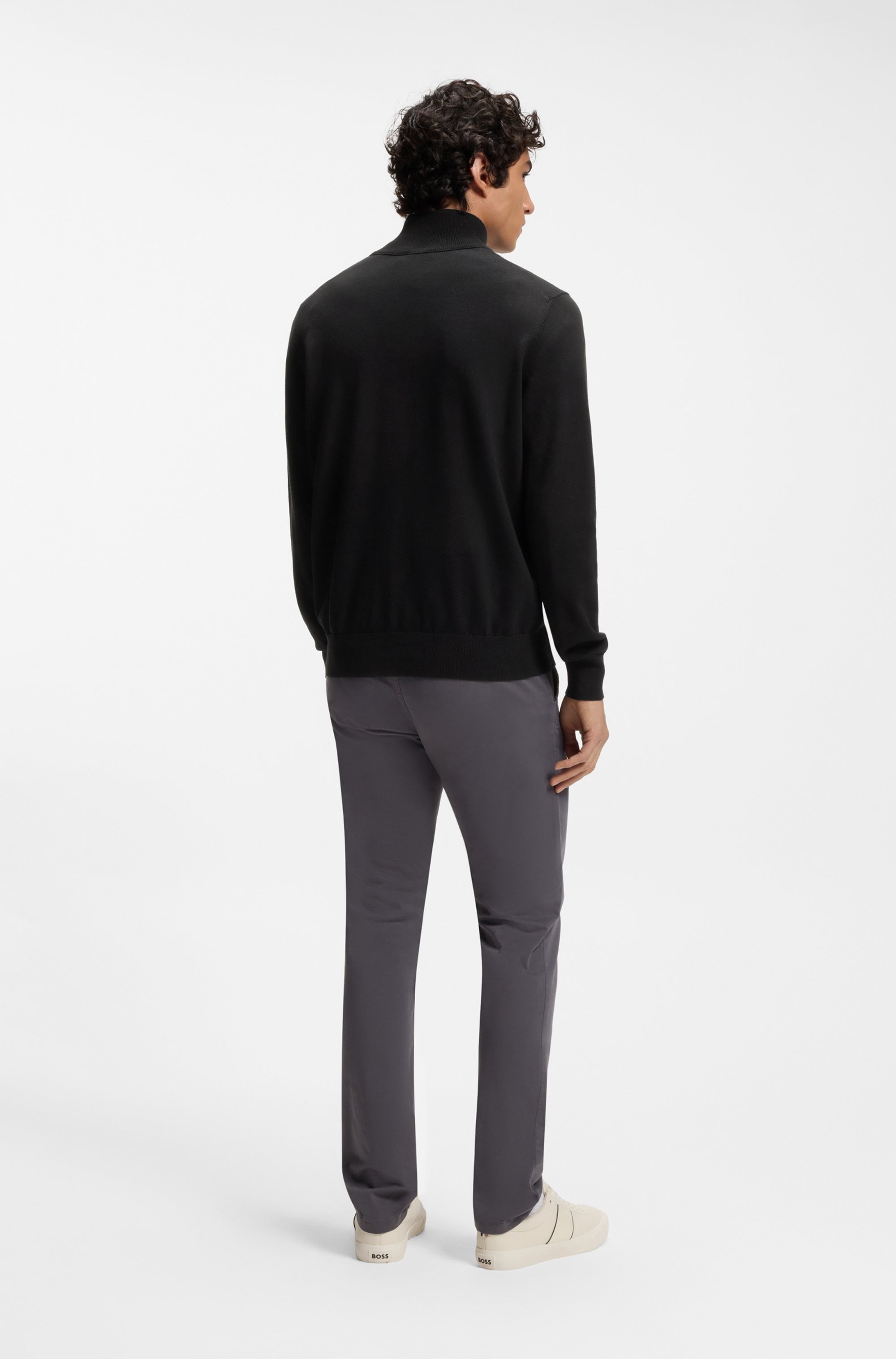 BOSS ORANGE Rollkragenpullover »Kanobix« Regular fit, Stehkragen mit Reißverschluss, Ton-in-Ton Logo