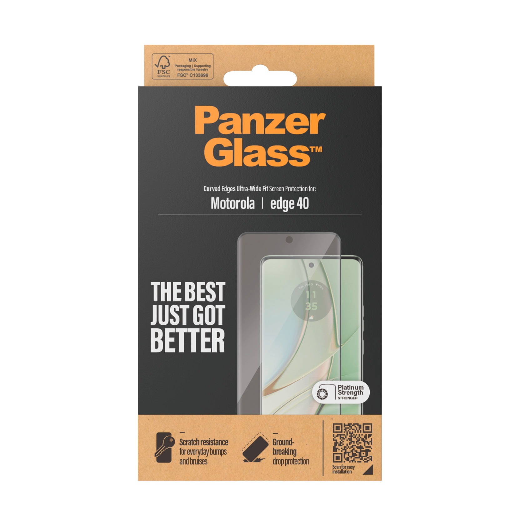 PanzerGlass Displayschutzglas »Ultra-Wide Fit Screen Protector«, für Motorola moto edge 40, (1 St.), Displayschutzfolie, Schutzfolie, Bildschirmschutz, kratz- & stoßfest