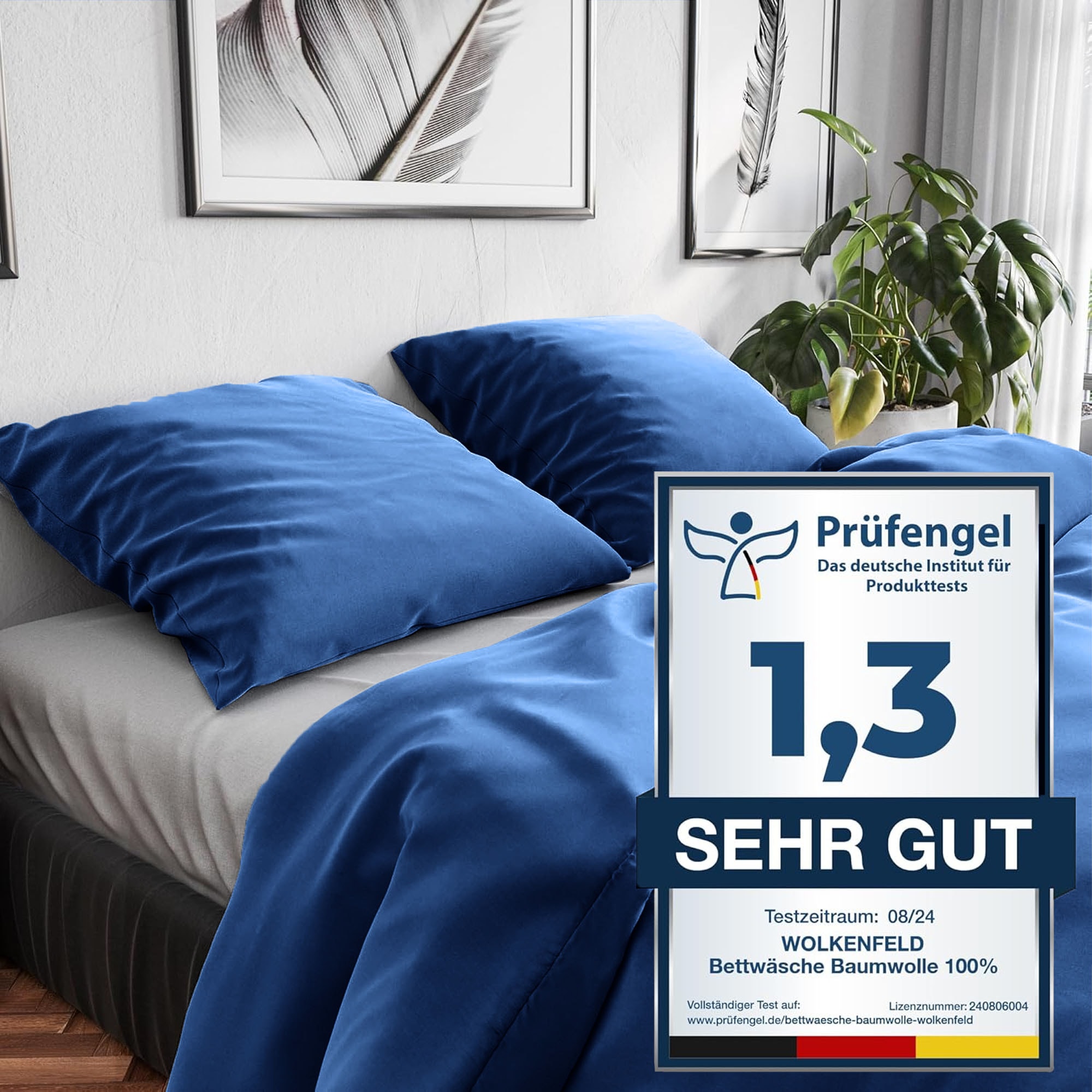 Wolkenfeld Bettwäsche »Renforcé Bettwäsche Baumwolle - Natürlich weiches Schlafgefühl« 2 tlg. tlg. 135x200 cm, 155x220 & Übergrößen I inkl. Kissenbezüge 80x80 I uni