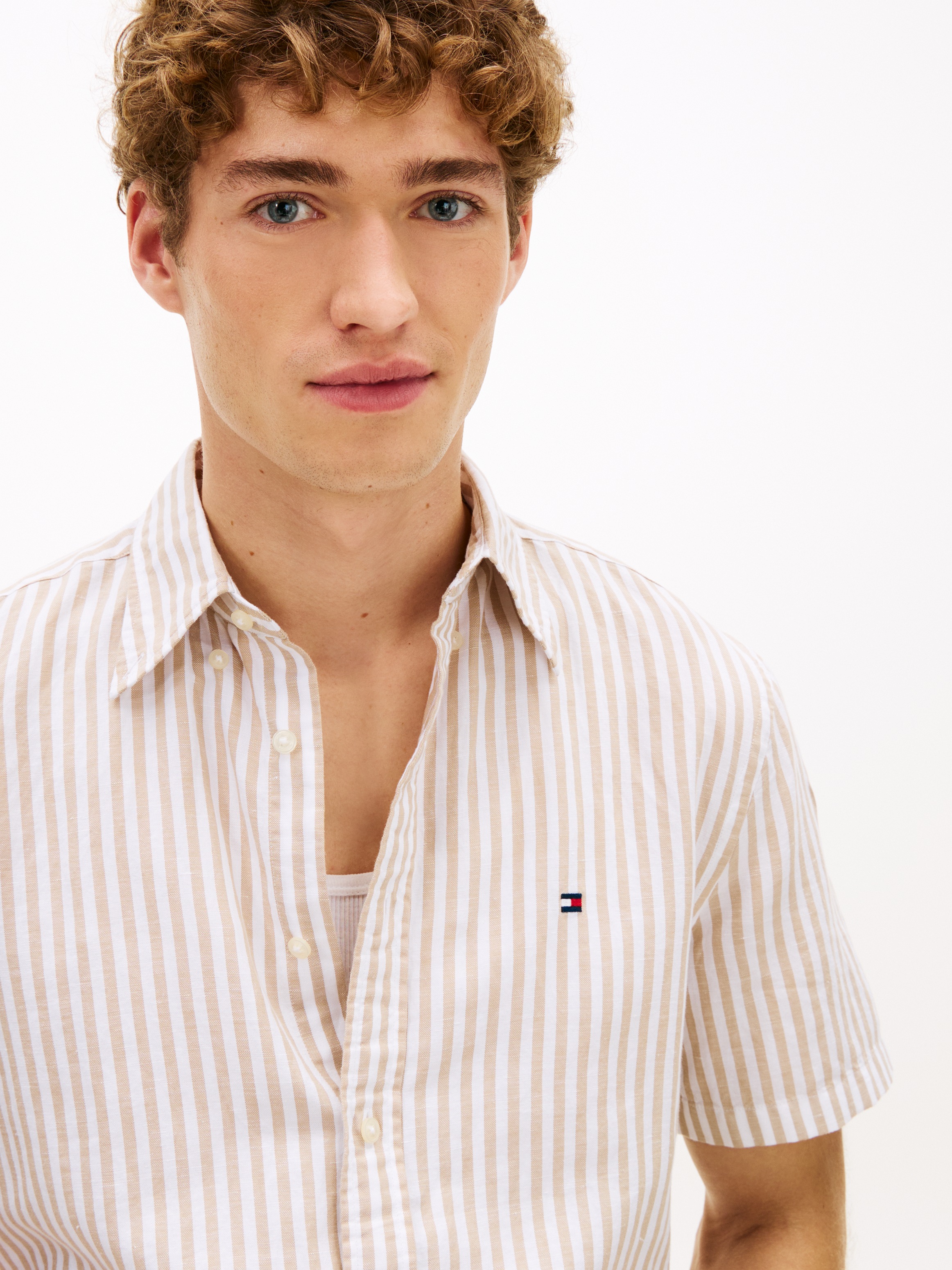 Tommy Hilfiger Kurzarmhemd "LINEN BLEND BENGAL STRIPE" regular fit, gestrei günstig online kaufen