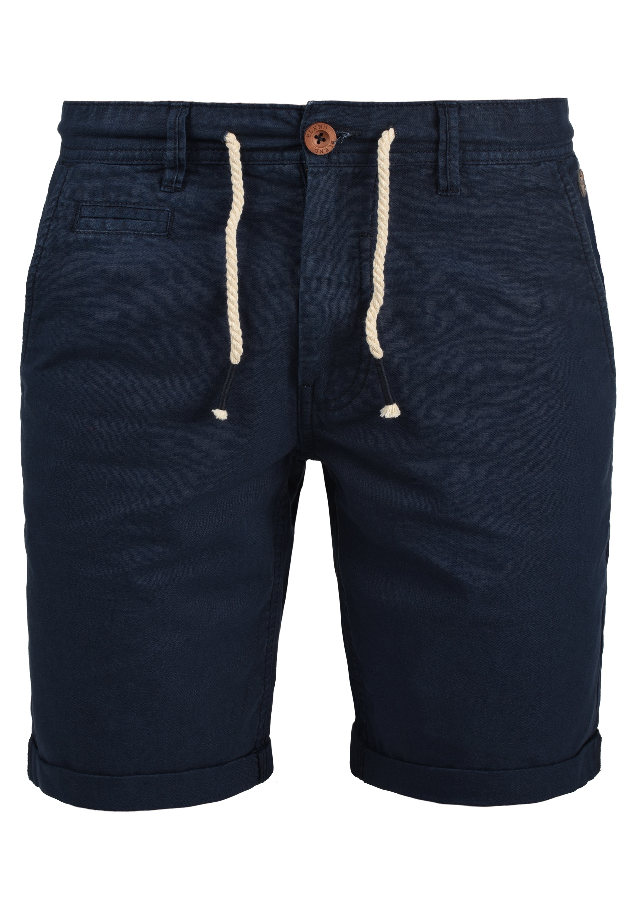Shorts BLEND "BHLias", Herren, Gr. XL, US-Größen, navy, 55% Leinen, 45% Baumwolle, unifarben, regular fit kurz, Hosen Shorts, Chino Shorts aus Leinenmix 5