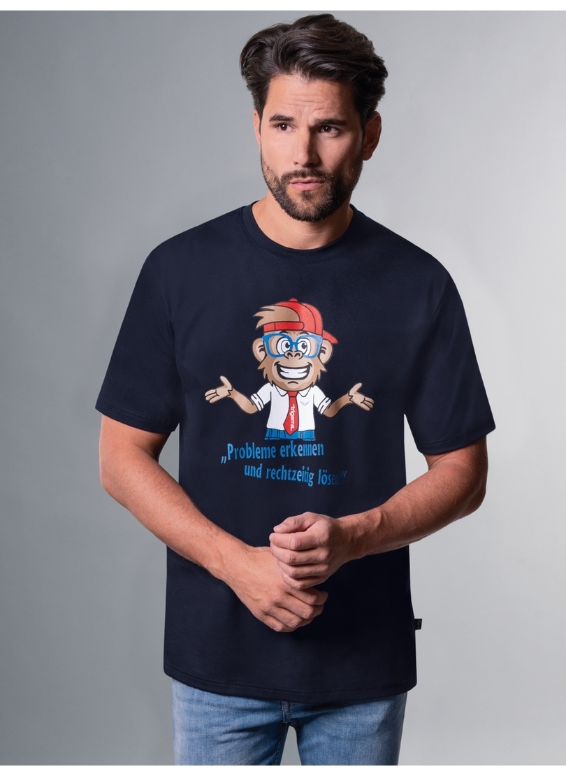 Trigema T-Shirt "TRIGEMA Spruch Shirt mit lustigem Affen-Print" 1 Stk. tlg. günstig online kaufen