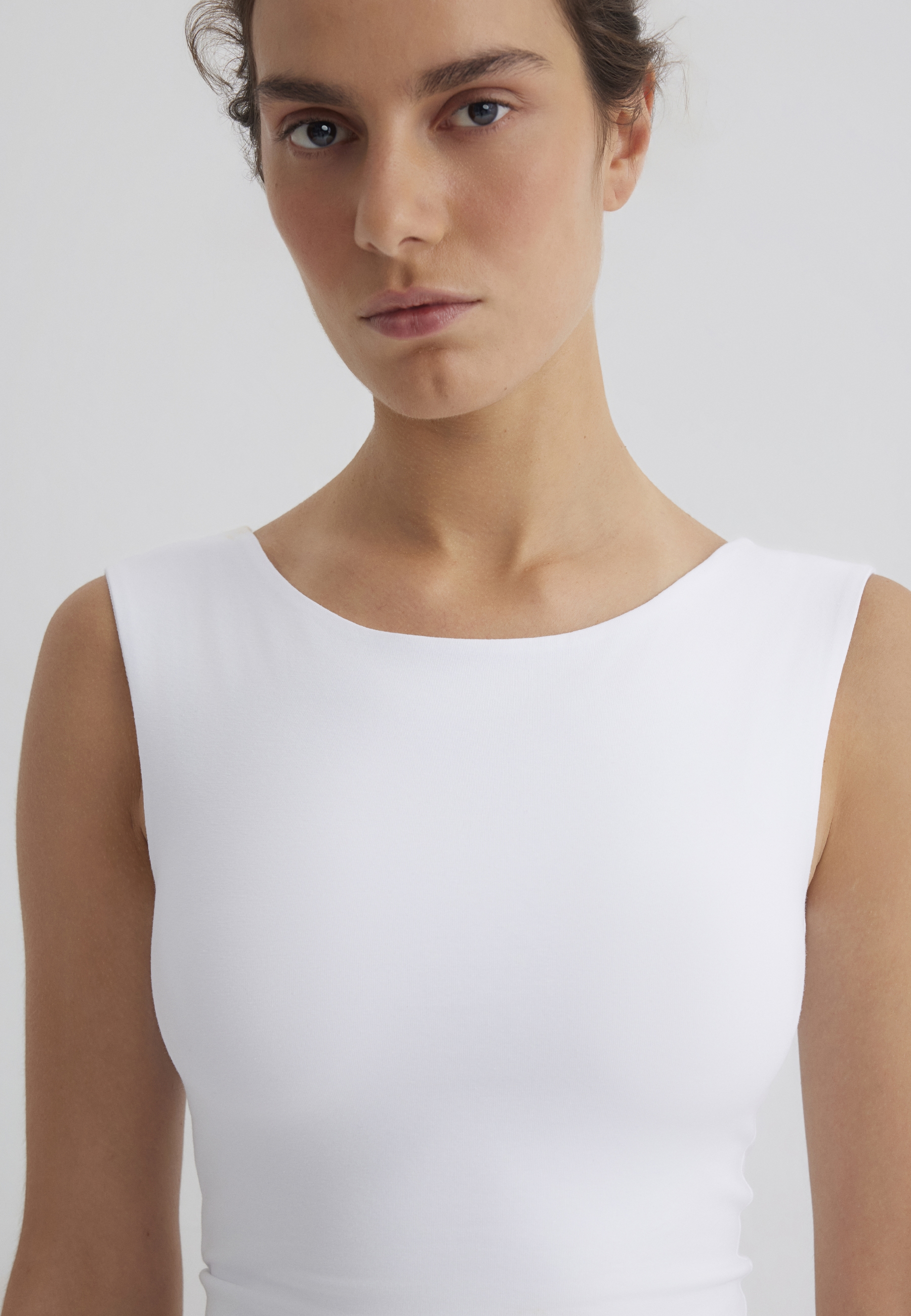 Mavi Rundhalsshirt »NONSLEEVE CROP JERSEY«, Top Cropped