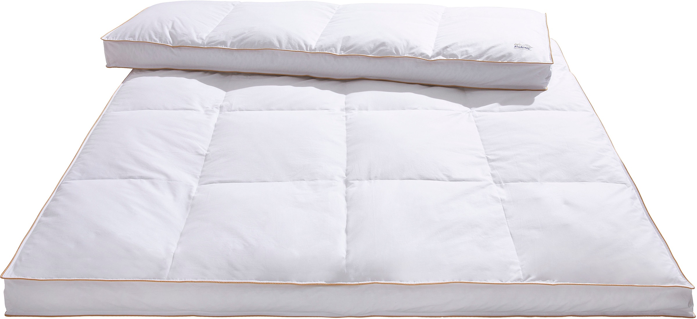 Thumbnail - Balette Daunenbettdecke + Kopfkissen "140 Jahre Balette, in 5 Wärmeklassen, Made in Germany, Downpass" Bettwaren-Set, 13...