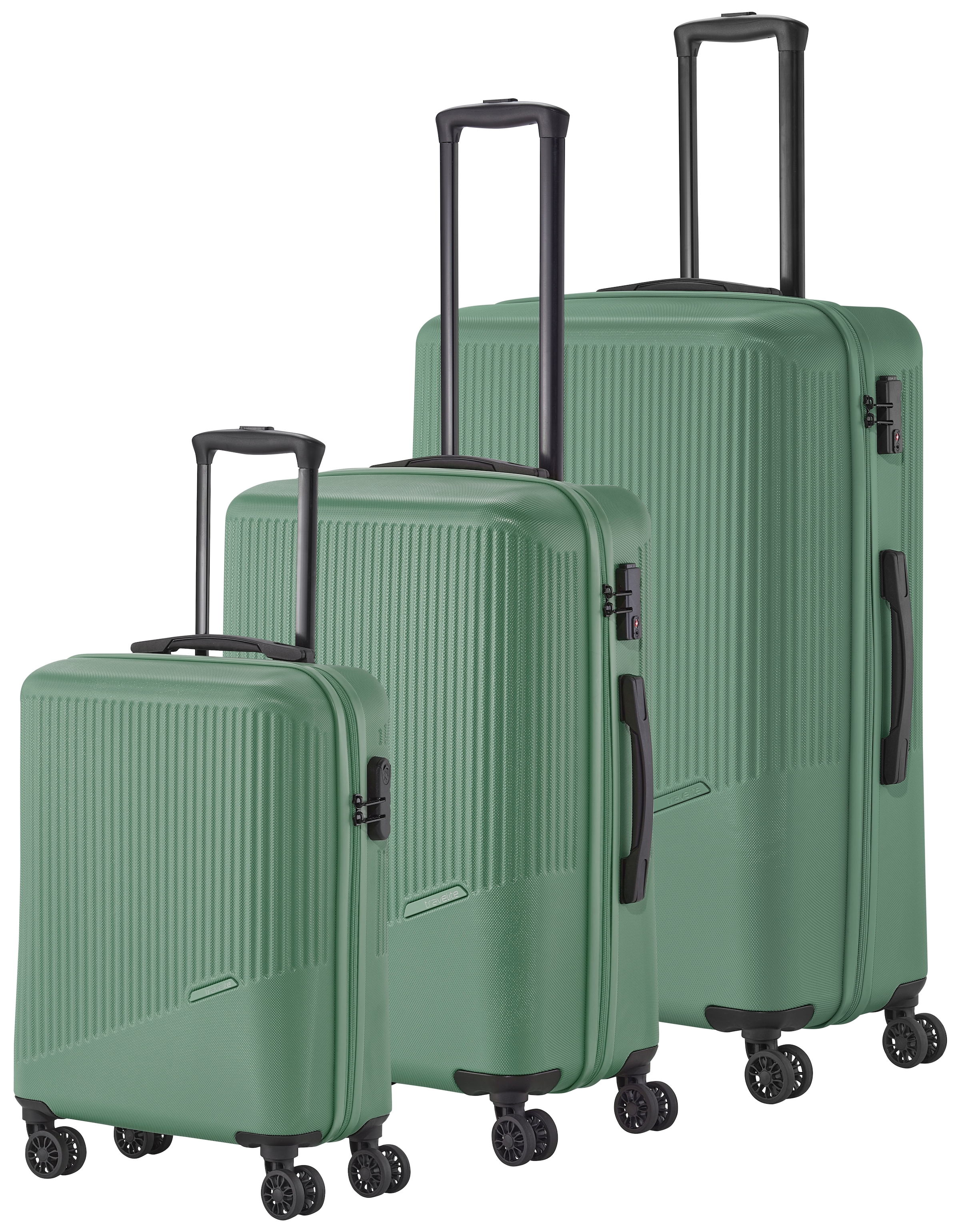 travelite Trolleyset »BALI 4w L/M/S«, (Set, 3 tlg., Hartschalen Trolley Set), Kofferset Reisegepäck Reisekoffer Hartschallenkoffer TSA Schloss