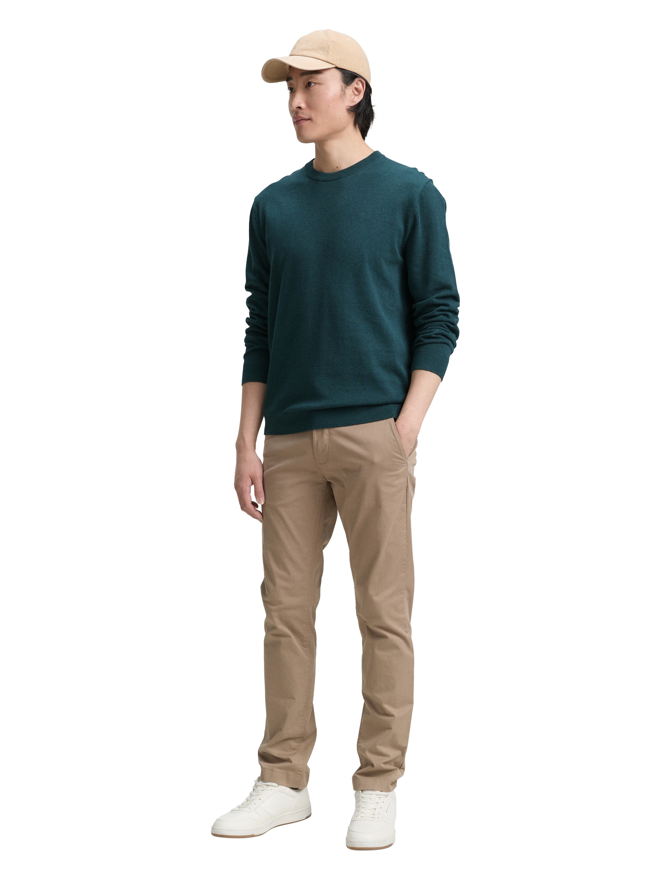 TOM TAILOR Rundhalspullover, mit Logostickerei
