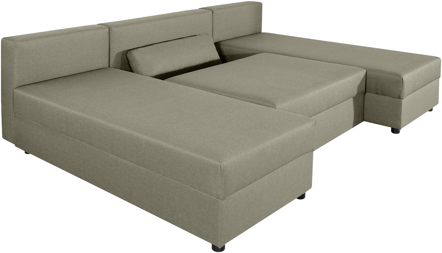 COLLECTION AB Wohnlandschaft »Pico U-Form«, Breite 220, ohne Armlehne mit Schlaffunktion, Bettkasten