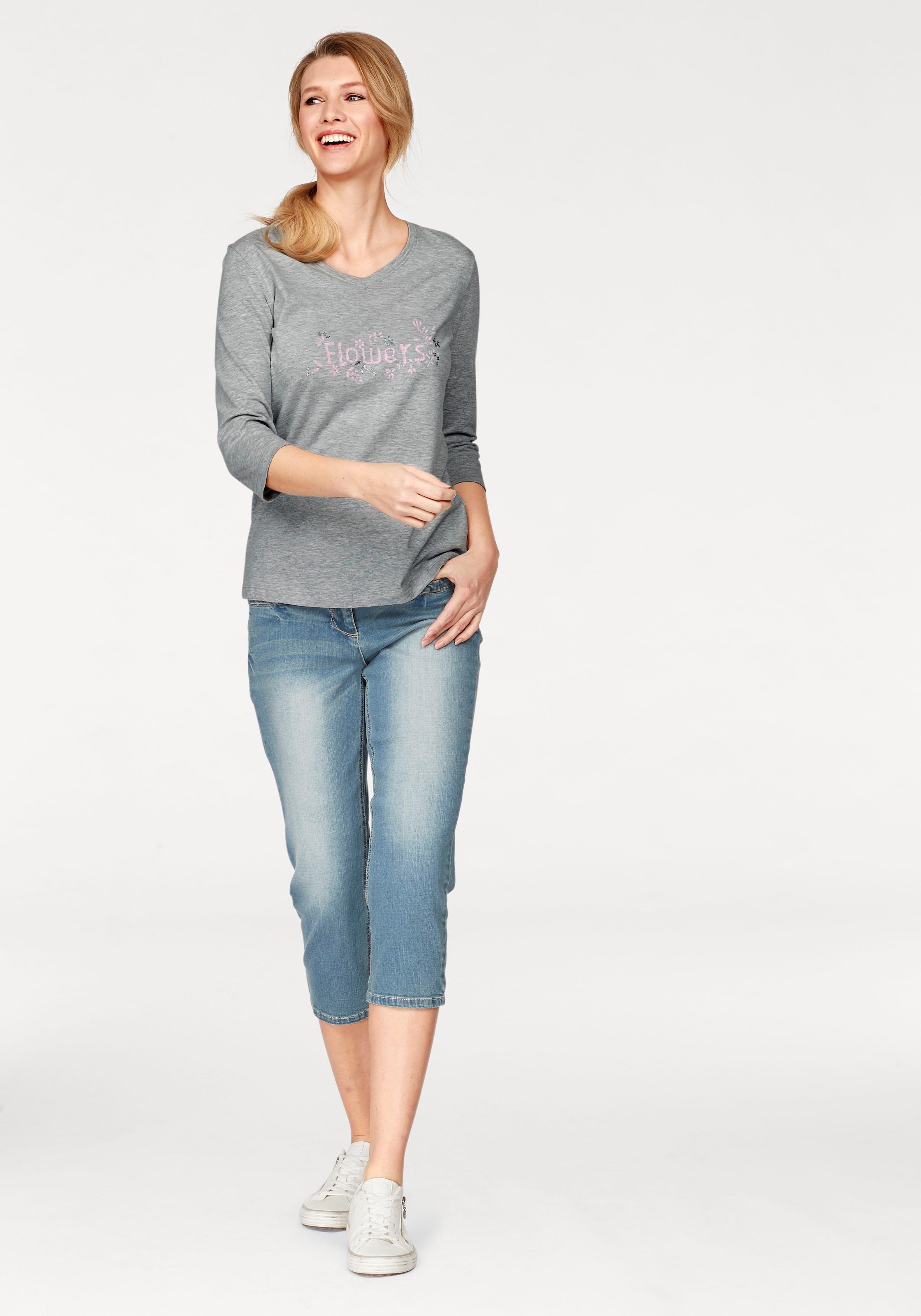 Aniston CASUAL Caprijeans, kaufen in für BAUR Used-Waschung 