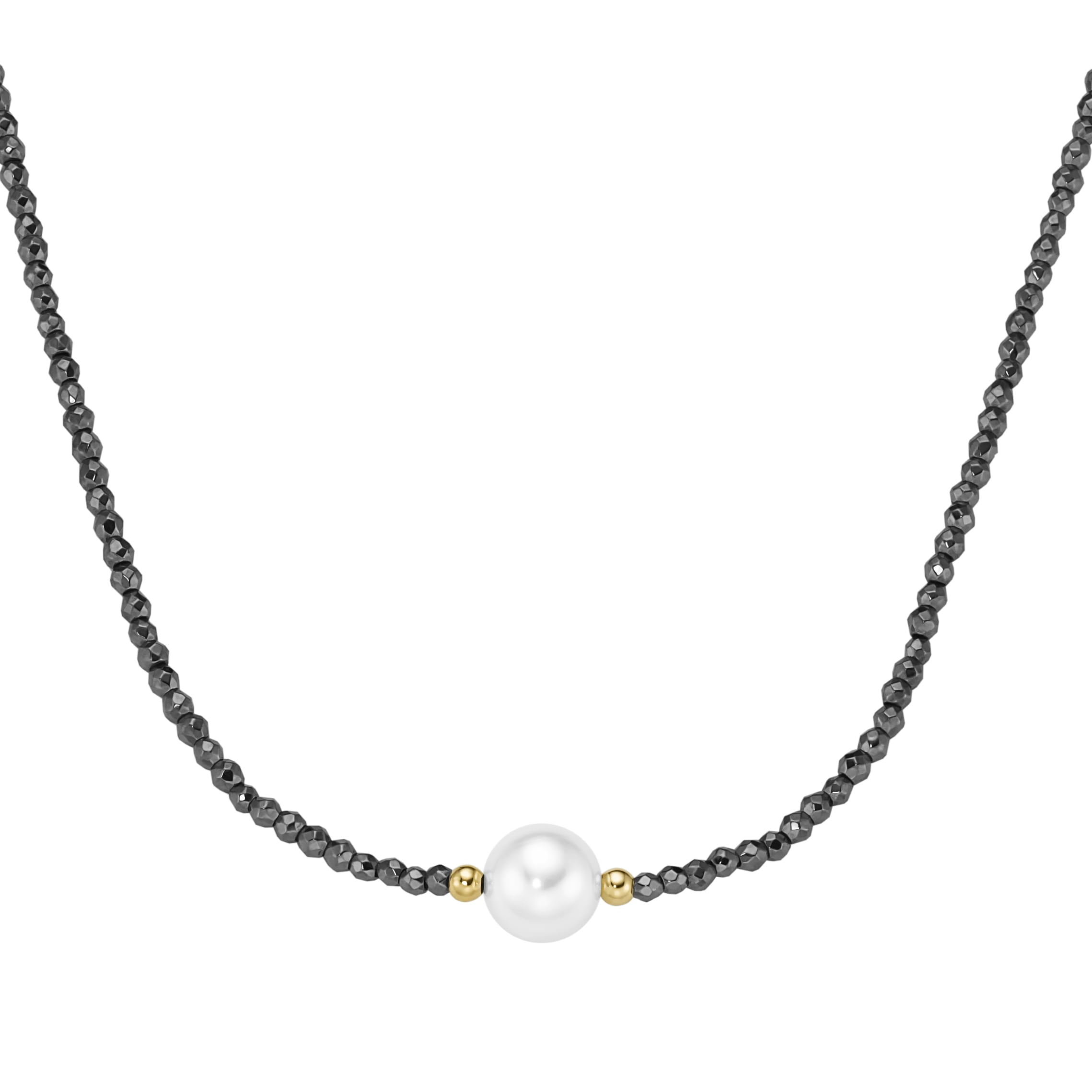 Smart Jewel Collier »mit Hämatit-Kugeln + Muschelkern-Perle, Silber 925«