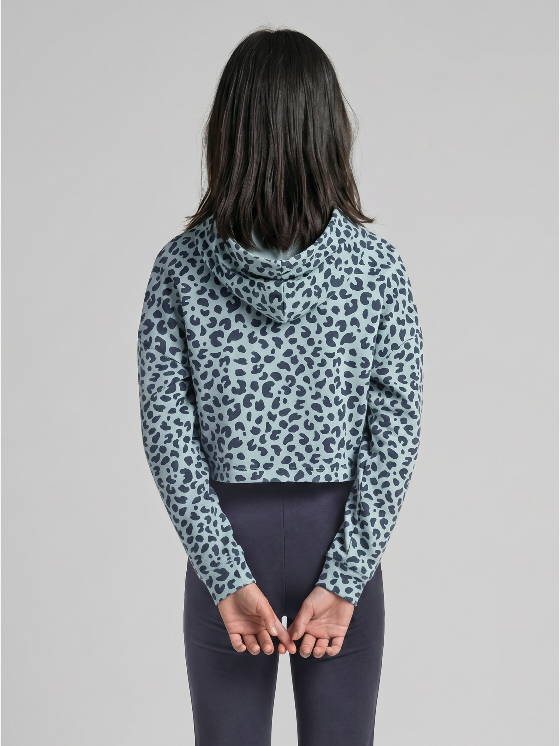 TOM TAILOR Kapuzensweatshirt , Kurzes Kapuzenpullover im Leo-Look/für Girls

