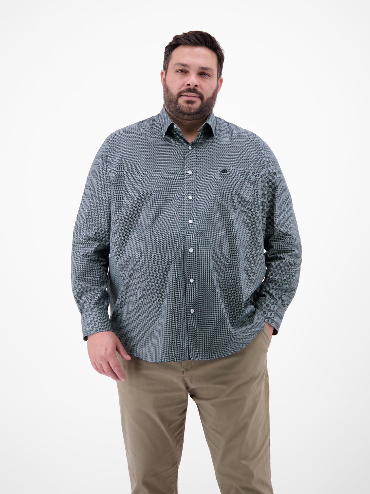 LERROS Langarmhemd "LERROS Langarmhemd mit Kentkragen aus 100% Baumwolle" günstig online kaufen