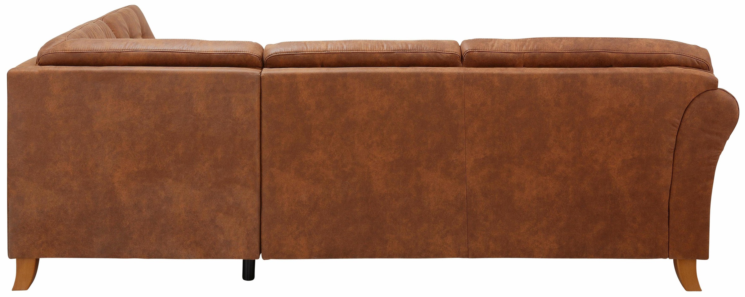 Ecksofa HOME AFFAIRE "Trondheim L-Form", braun (cognac), B:260cm H:89cm T:90cm, Struktur weich ( 97% Polyester, 3% Baumwolle);Luxus-Microfaser ALTARA NUBUCK (100% Polyester);Luxus-Microfaser Lederoptik (100% Polyester), Sofas, Ecksofa, mit Federkern 6