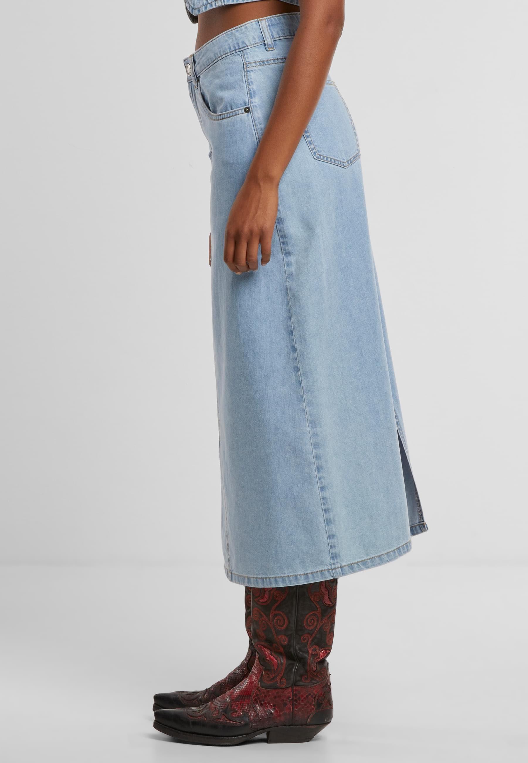 URBAN CLASSICS Sommerrock »Urban Classics Ladies Soft Denim Midi Skirt«, (1 tlg.)