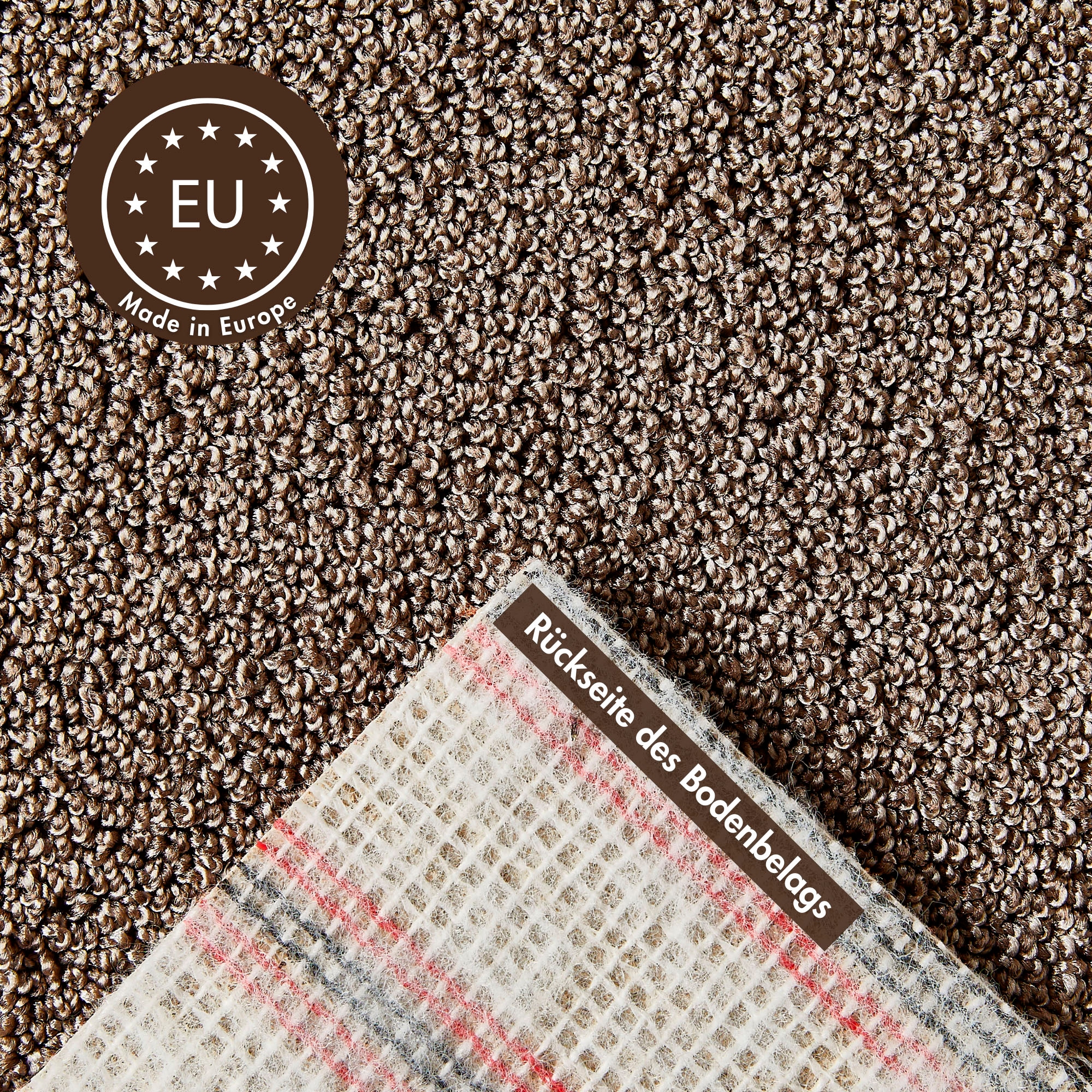 Andiamo Teppichboden »Rubinoy, Schlinge, Made in Belgium«, rechteckig, 0,8 mm Höhe, Breite 400 cm oder 500 cm, Wohnzimmer, strapazierfähig & robust