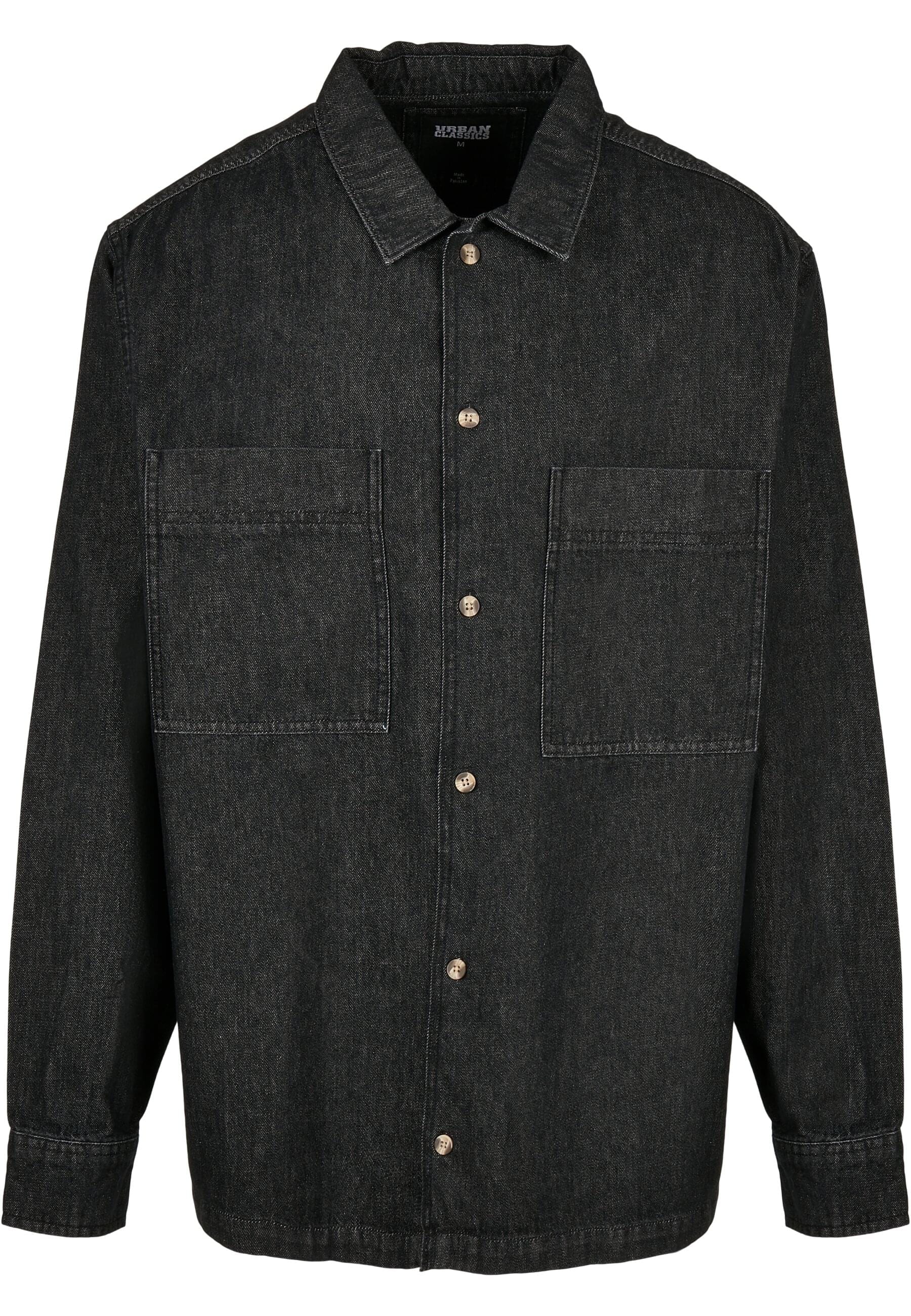 URBAN CLASSICS Langarmhemd "Urban Classics Herren Oversized Denim Shirt", (1 tlg.)