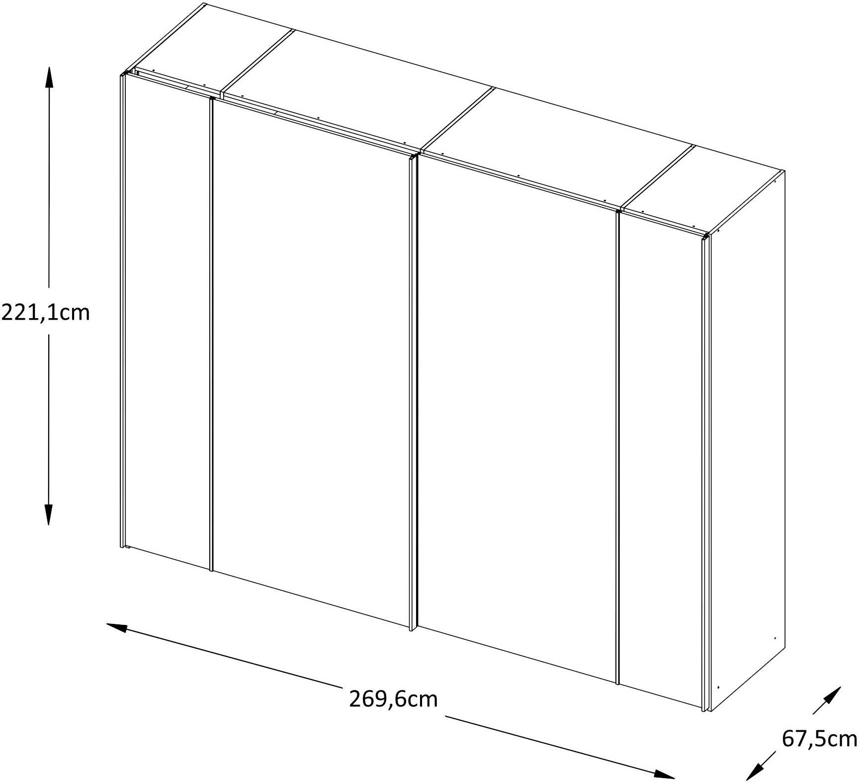 STAUD Schwebetürenschrank »Sonett 220G, Made in Germany«, mit vier verschiedenen Ausstattungsvarianten