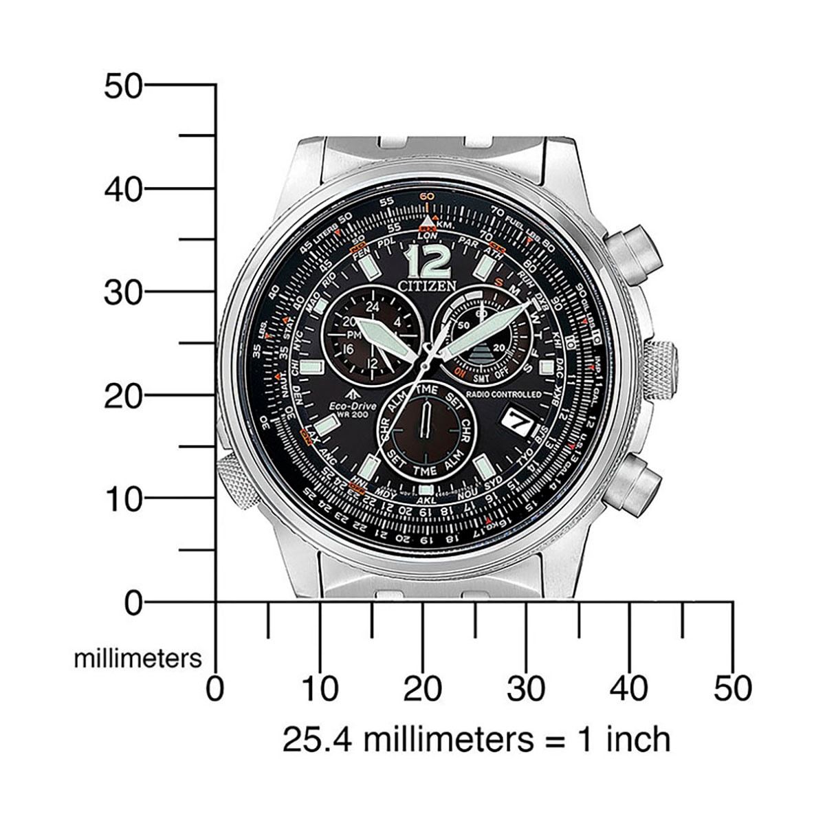 Citizen Funkchronograph »CB5860-86E«, Armbanduhr, Herrenuhr, Solar, Stoppfunktion, bis 20 bar wasserdicht