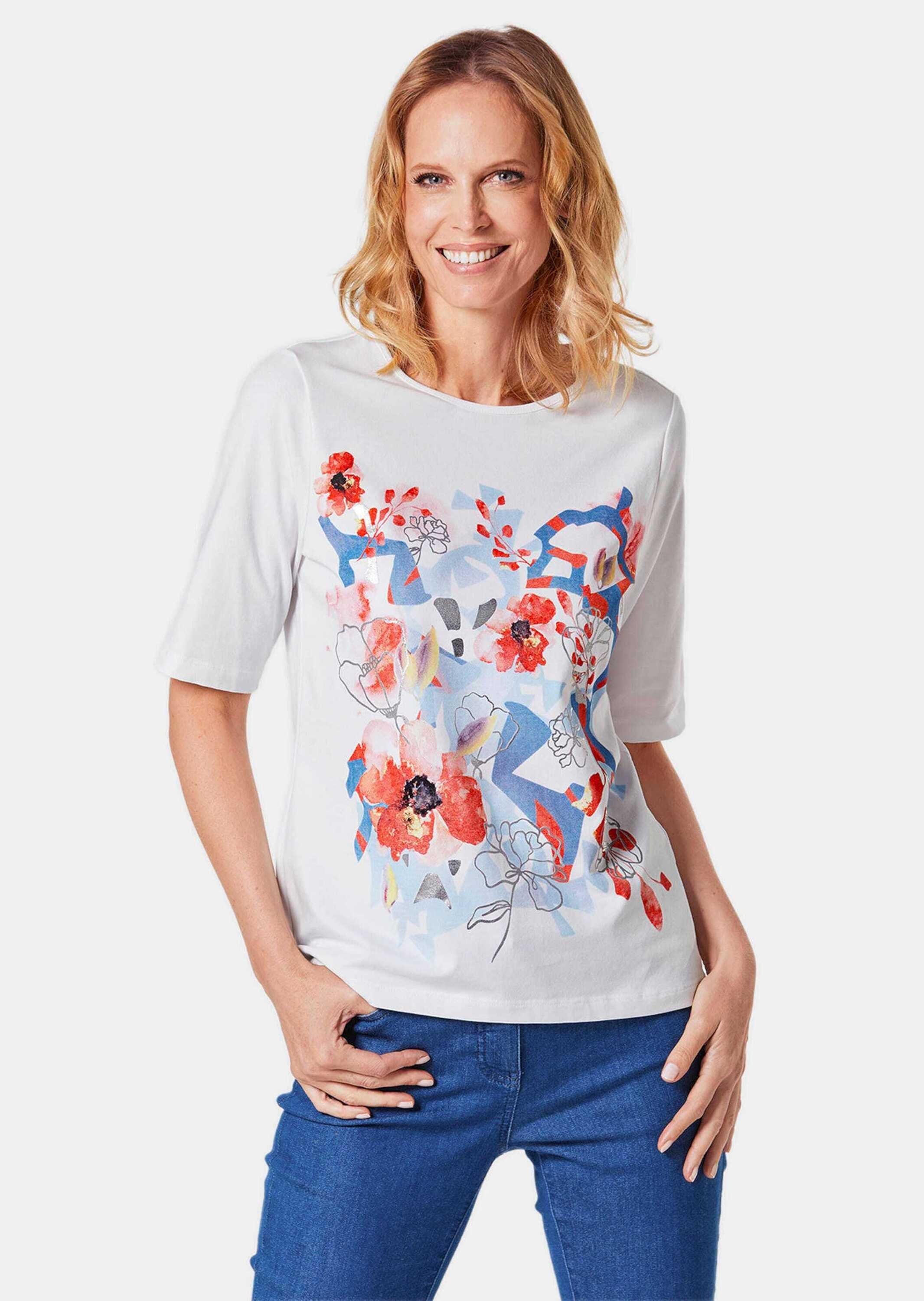 GOLDNER Print-Shirt "Kurzgröße Druckshirt aus pflegeleichtem Baumwoll-Jerse günstig online kaufen