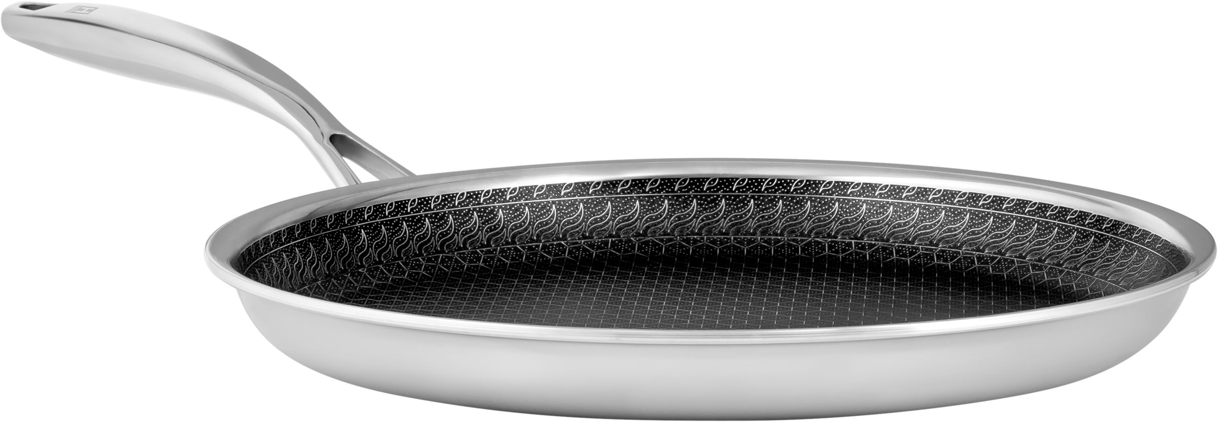 HENSSLERS Crêpepfanne "HENSSLERS Crêpe- und Frühstückspfanne 26 cm", Ø 26cm + Höhe 3cm, silber, Pfannen, Omlet-Pfanne mit Wabenstruktur