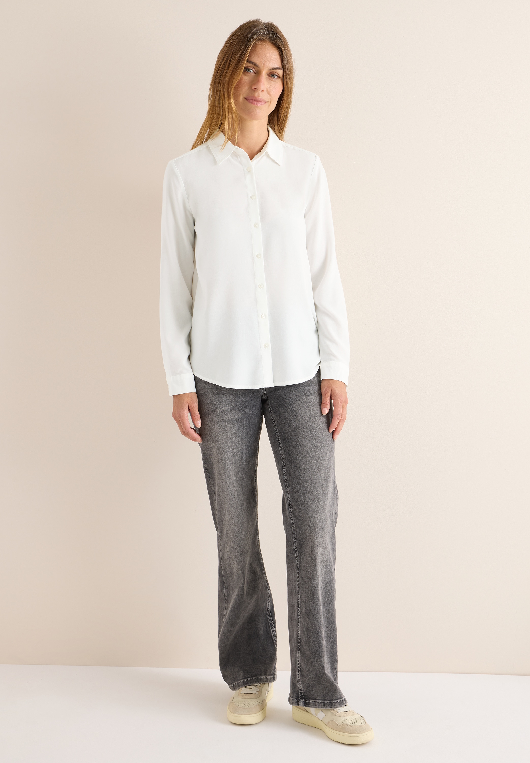 Cecil Langarmbluse aus seidiger Viskose