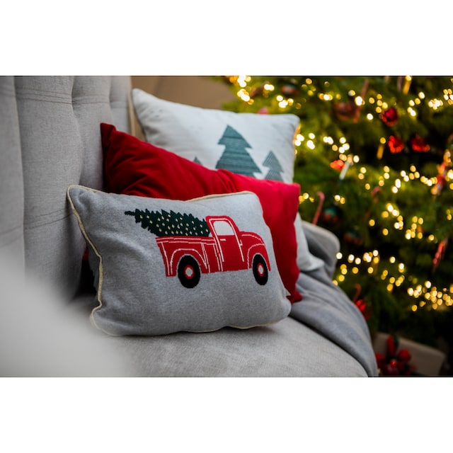 TOM TAILOR HOME Dekokissen »Christmascar«, (1 St.), gemustert,  Reißverschluss, Kissenhülle ohne Füllung, 1 Stück | BAUR