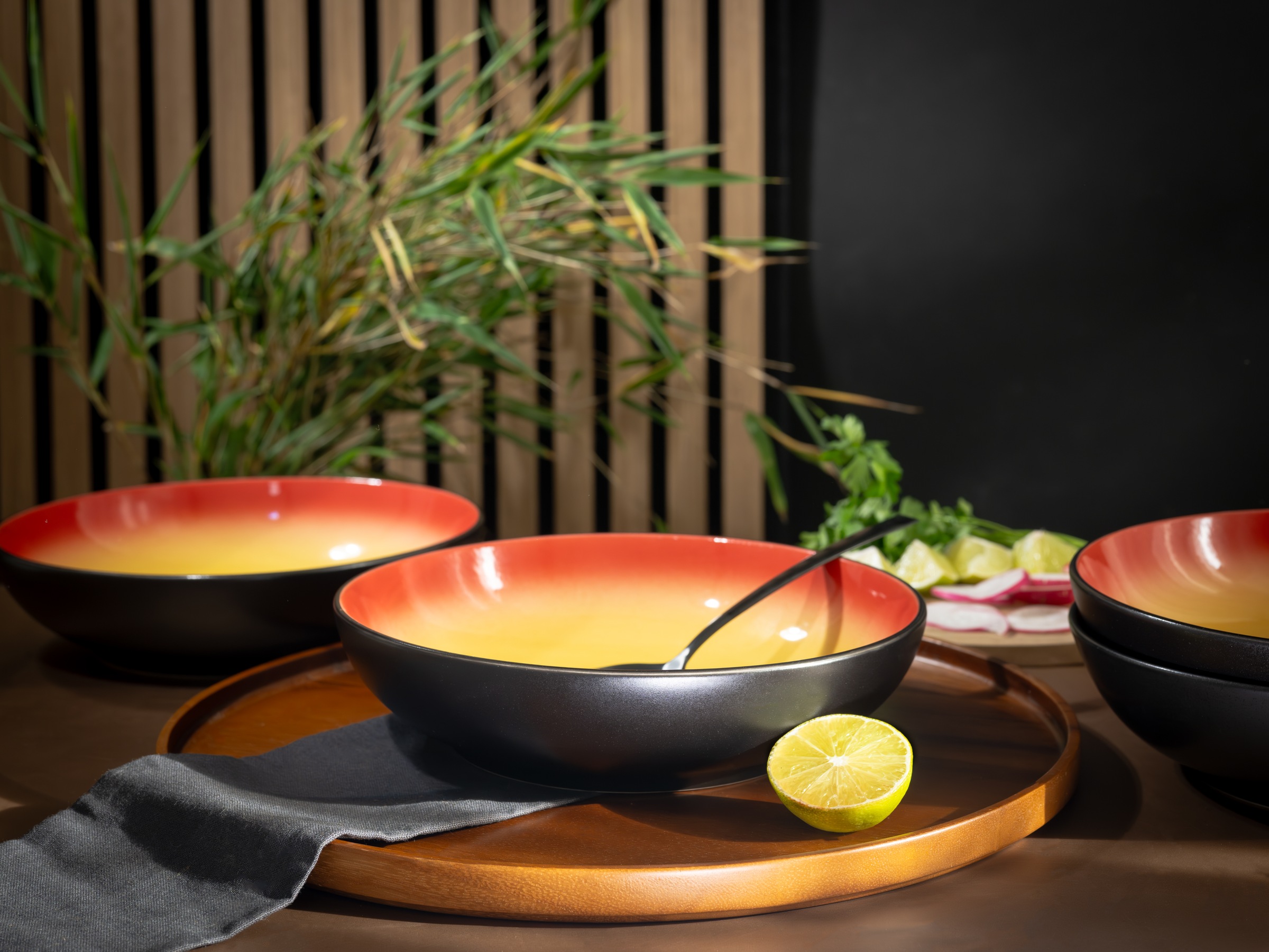 CreaTable Schüssel »Hot, Poke Bowl, 4-tlg.« 4 aus Steinzeug Moderne Coupeform, außergewöhnliches Design