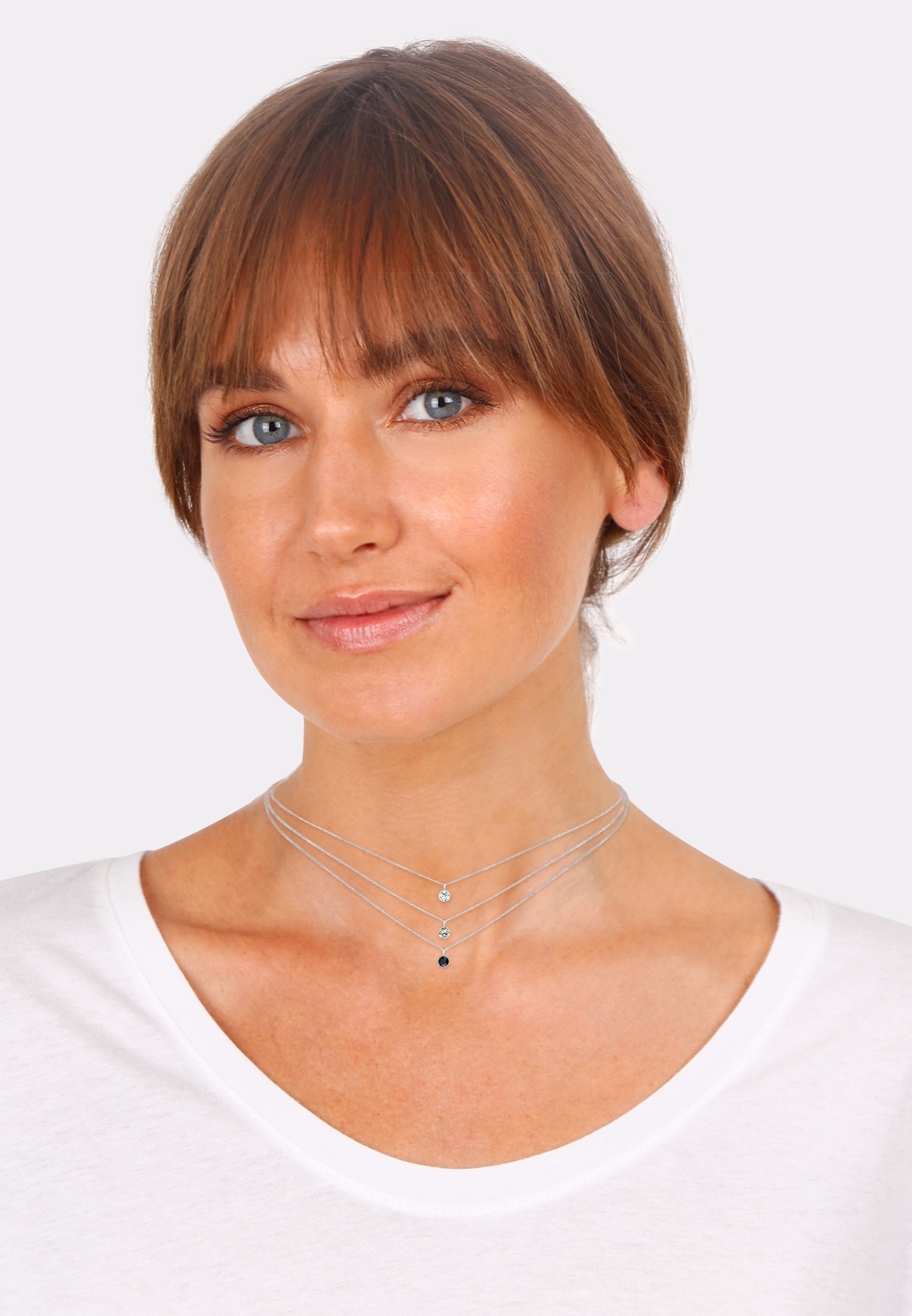 Elli Collier »Choker Silber« Kristalle 3-reihig