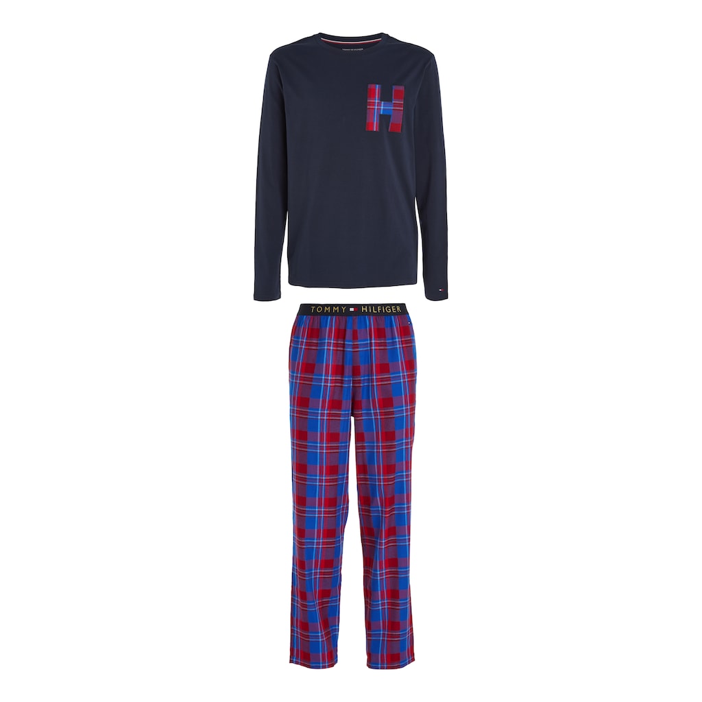 Tommy Hilfiger Underwear Pyjama »LS PANT SLIPPERS SET FLANNEL«, (Set, 3 tlg., Pyjama + Slipper), im Karo-Design